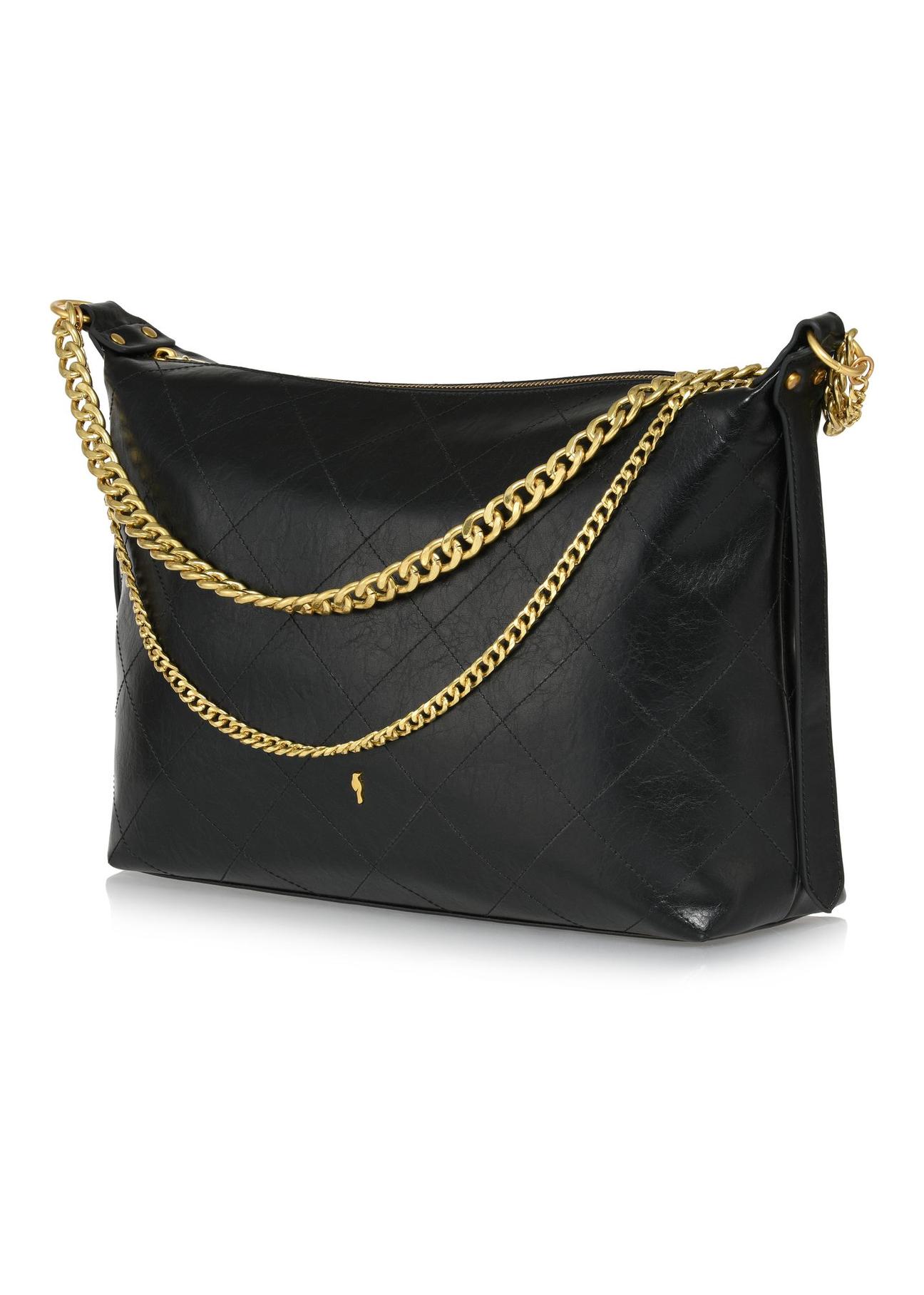 Black imitation leather handbag TOREC-0988-99(Z24)-03