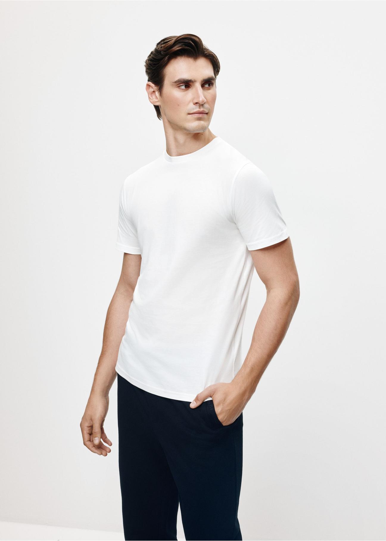 White cotton men's t-shirt TSHMT-0108-11(Z24)