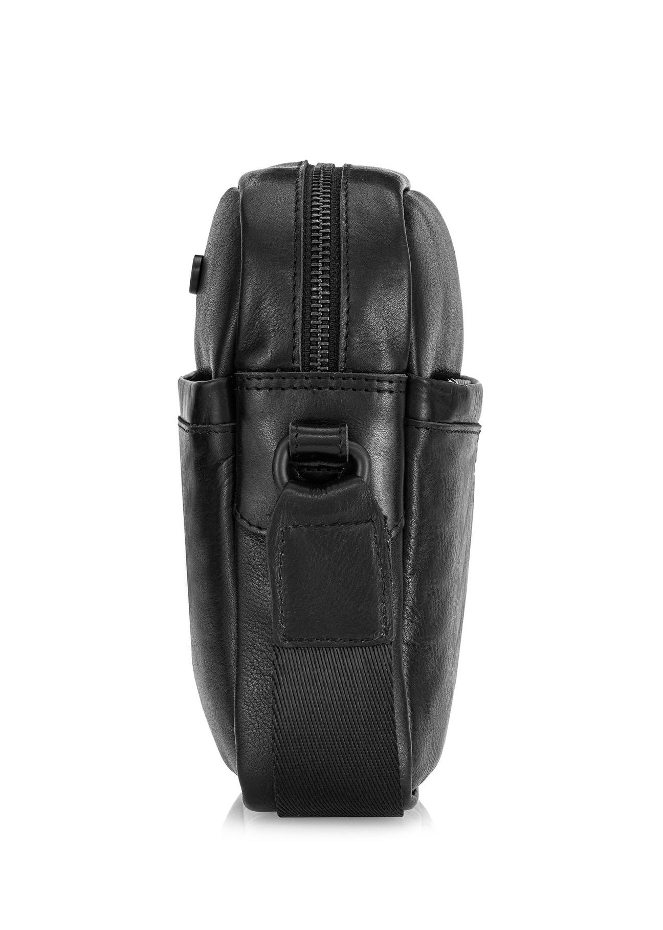 Black leather men's bag TORMS-0433-99(Z24)-03