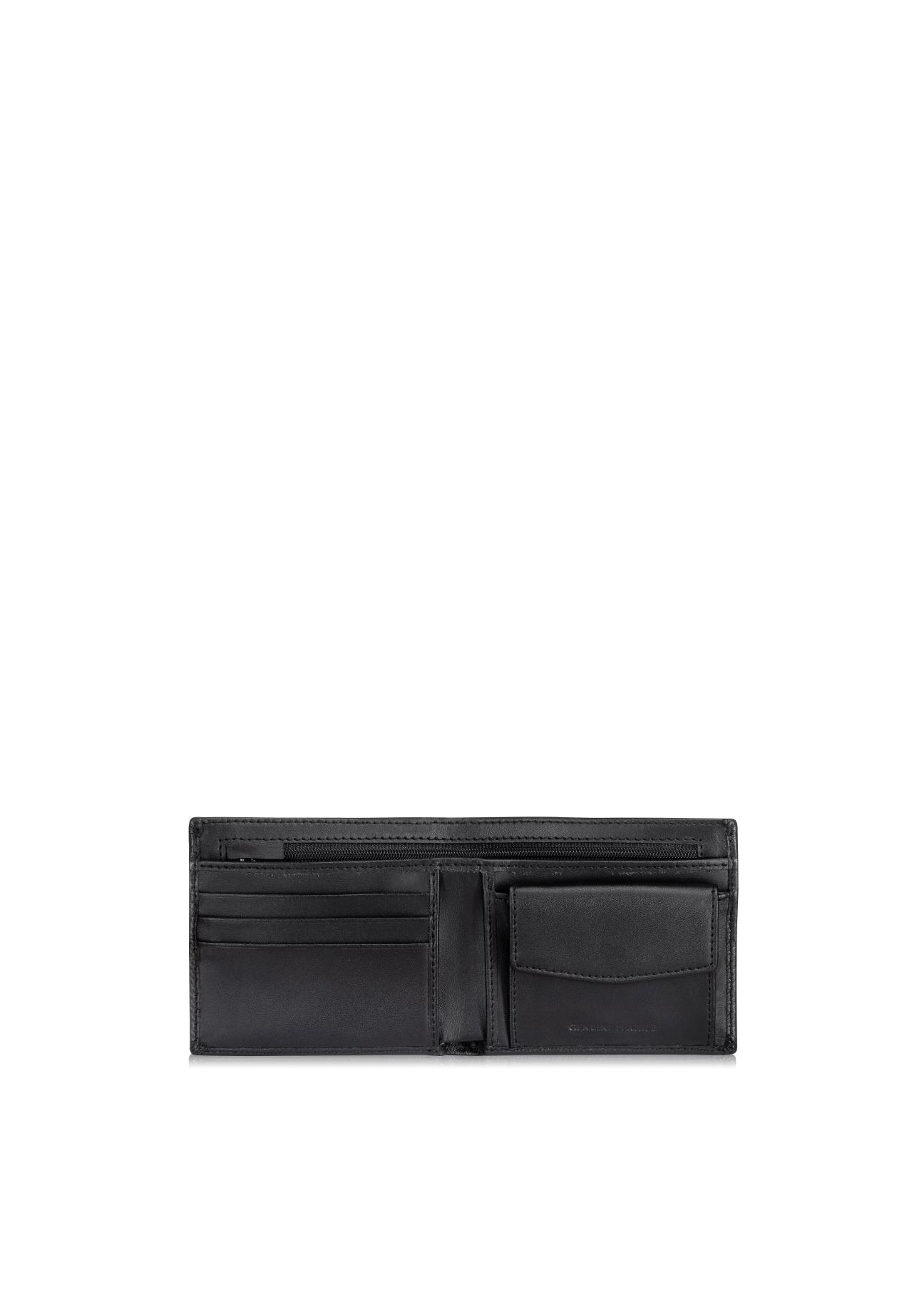 Black leather men's wallet PORMS-0408A-99(Z23)-03