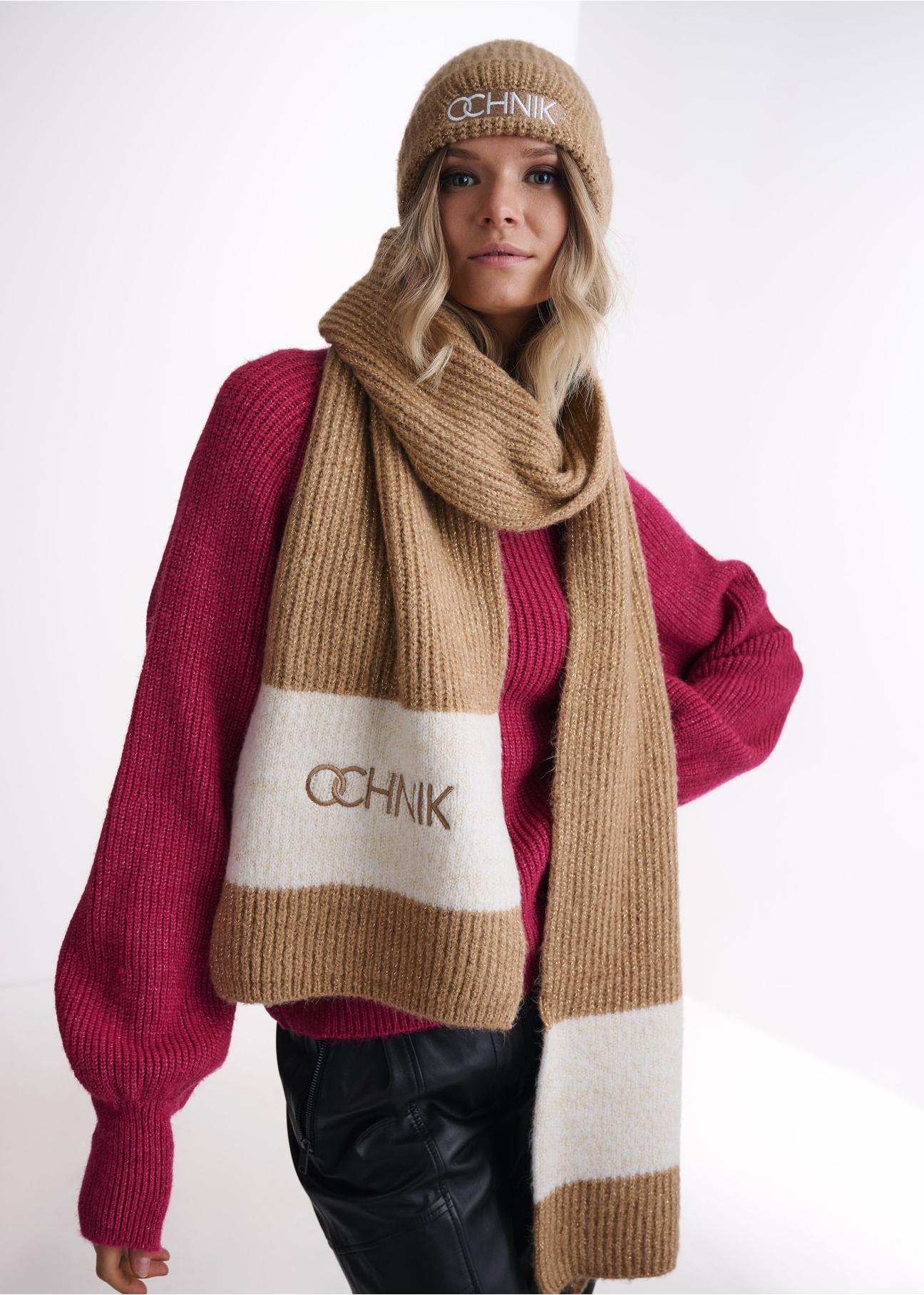 Beige women's scarf with OCHNIK logo SZADT-0125A-81(Z24)-01