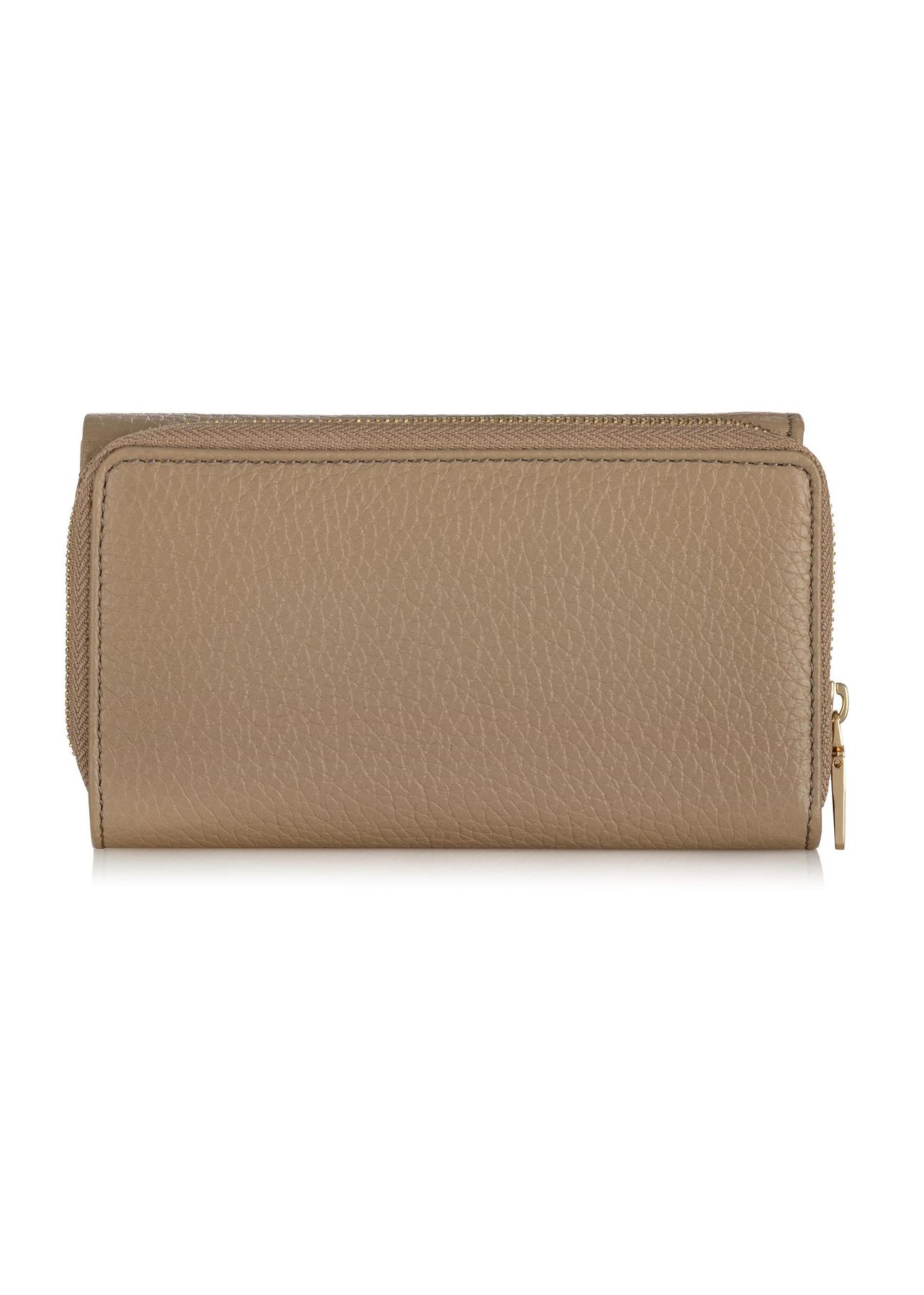 Large beige leather women's wallet PORES-0801B-80(W24)-04