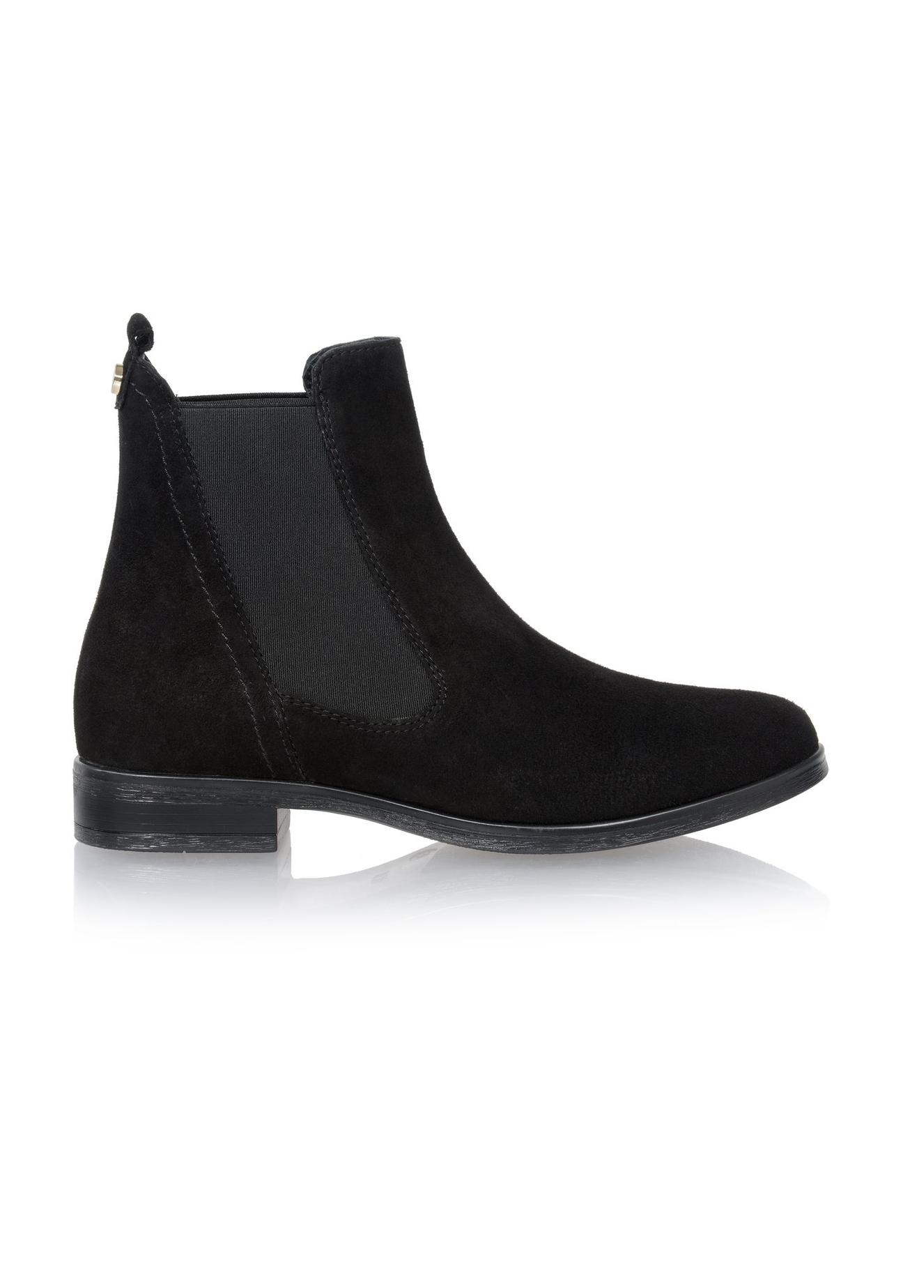 Women's suede black leather boots BUTYD-1009-98(Z24)-01