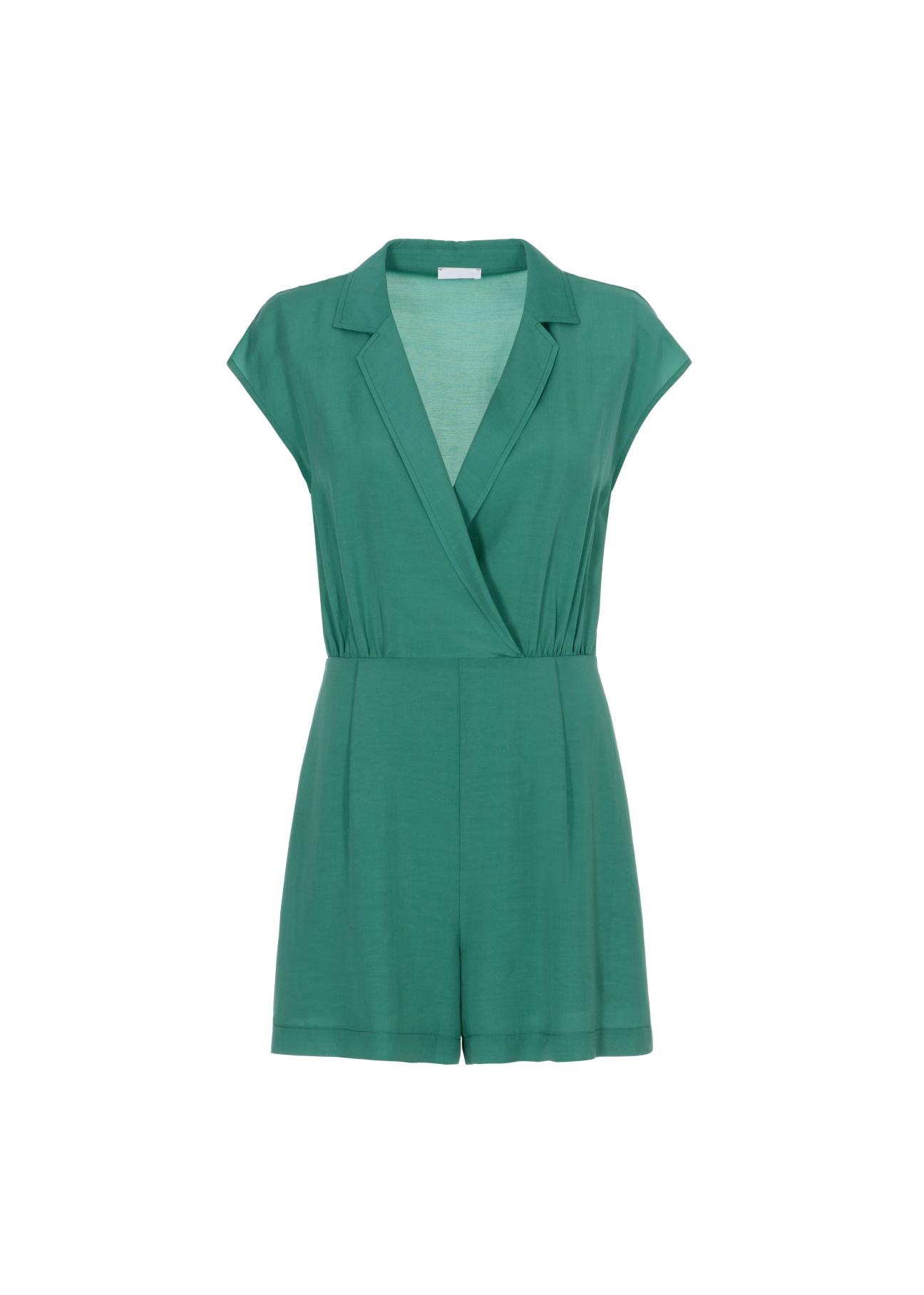 Women's short green jumpsuit KOBDT-0004-51(W21)-03