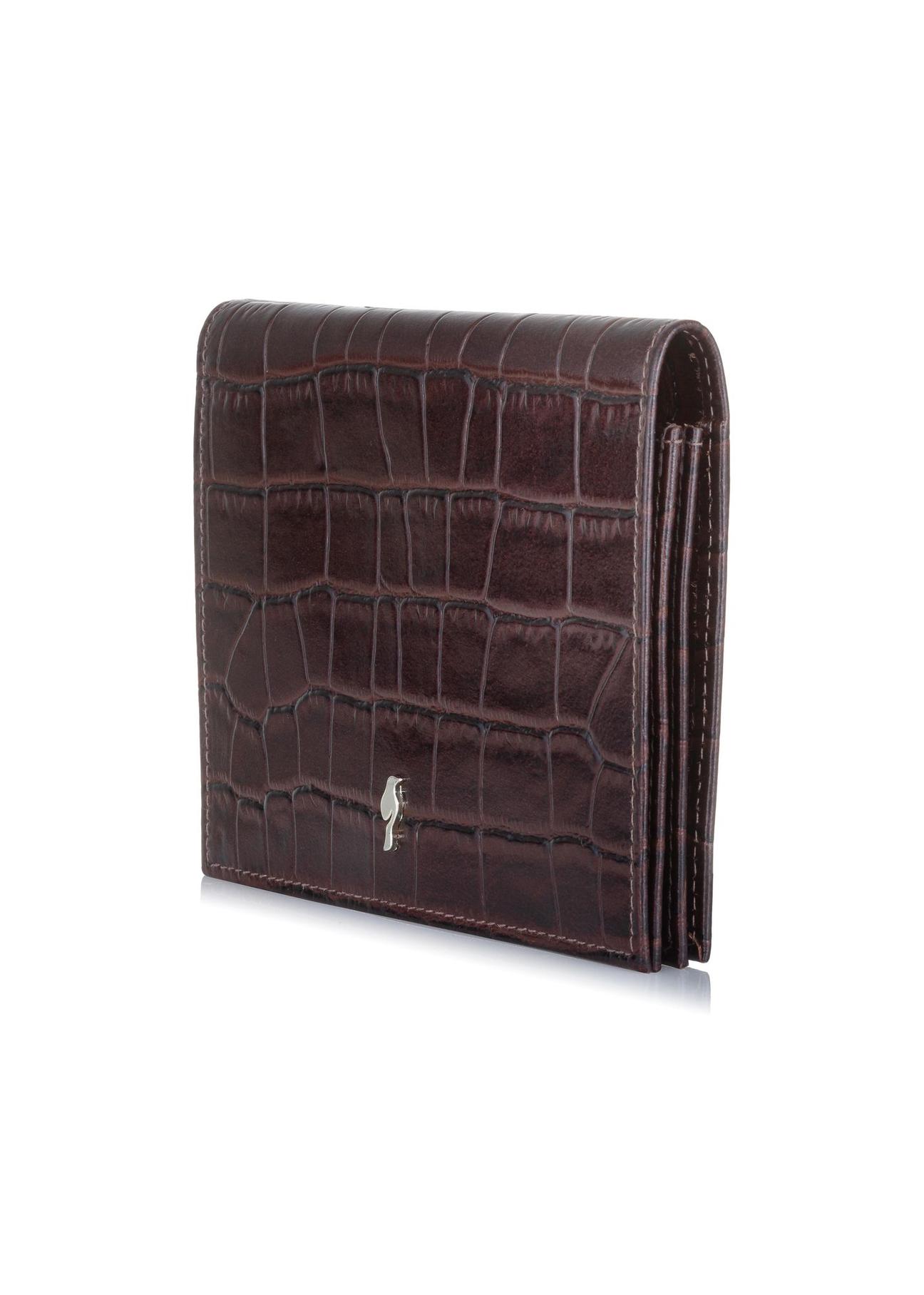 Women's small brown croco wallet PORES-0846-89(W23)-02