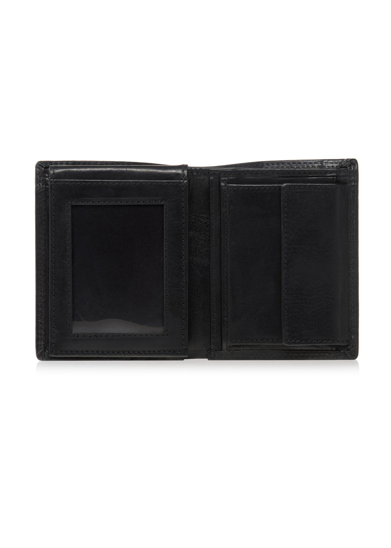 Black leather men's wallet PORMS-0464A-99(W23)-03