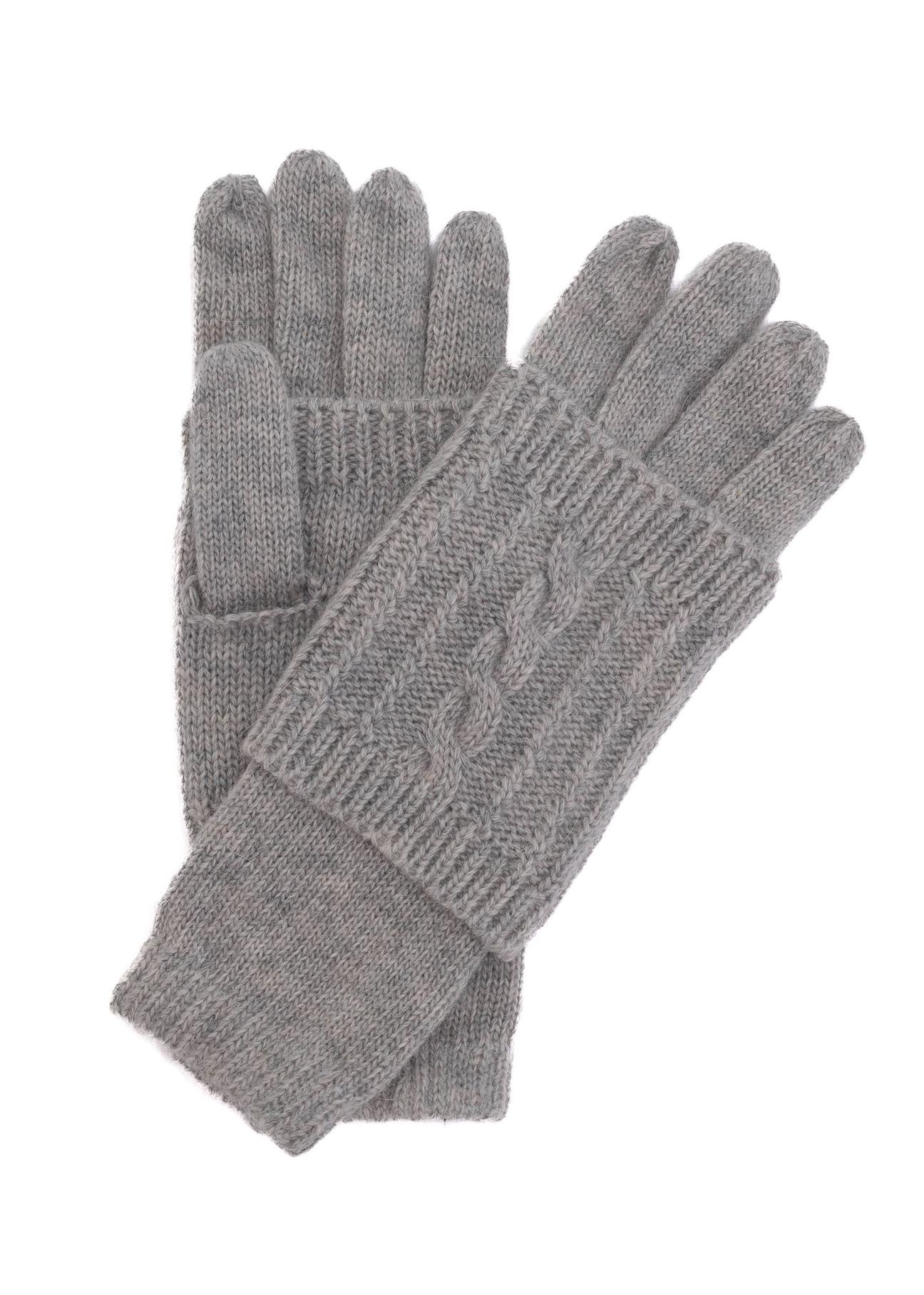 Grey women's winter gloves 3in1 REKDT-0033-91(Z24)-01