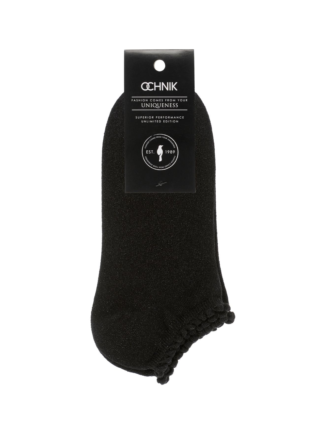 Women's short black socks SKADT-0055A-99(W24)-02