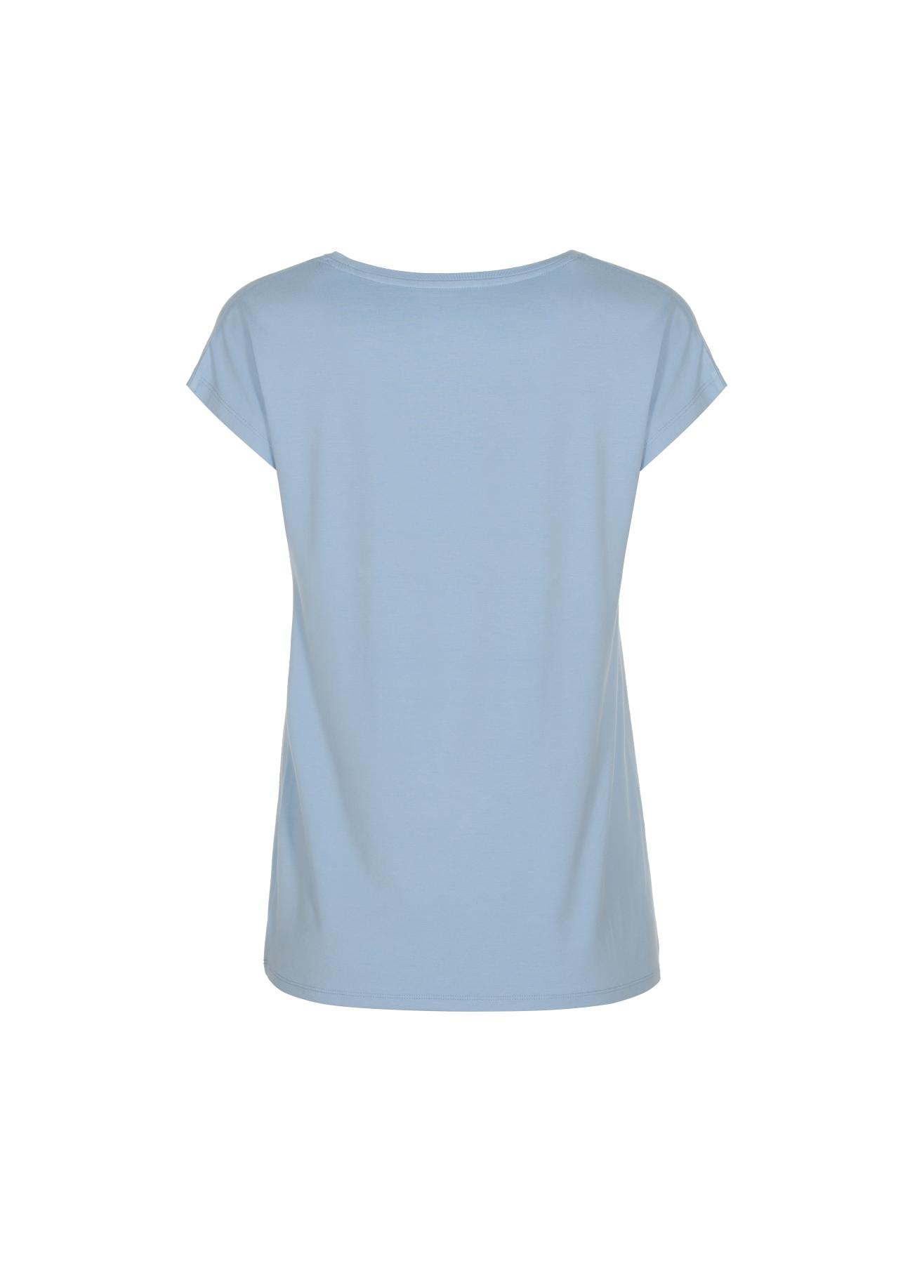 Light blue Women's T-shirt with applique TSHDT-0066-62(W22)-04