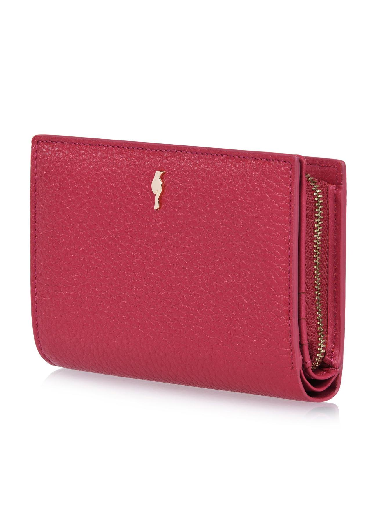 Women's pink leather wallet with RFID protection PORES-0805RFID-34(W24)-03