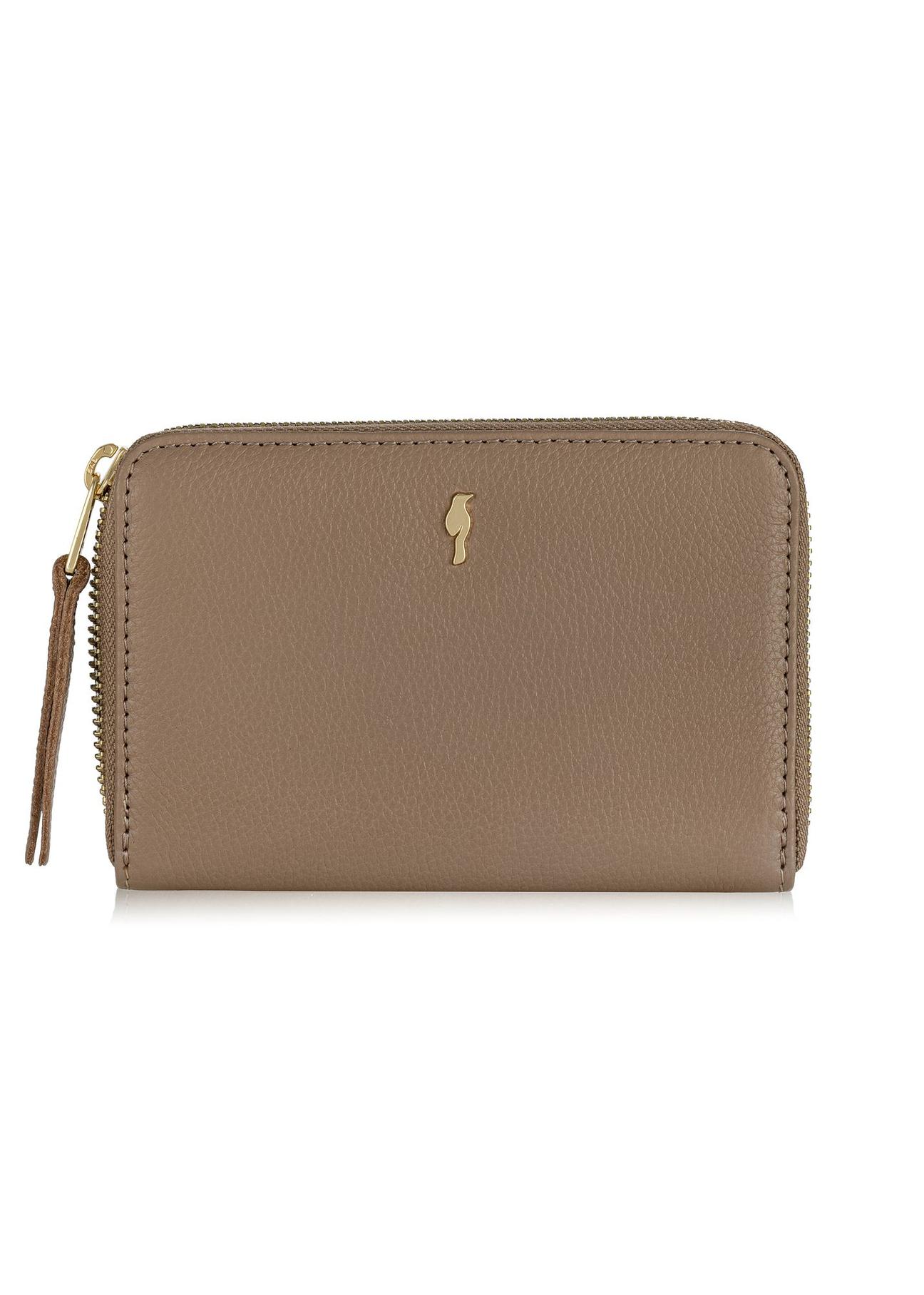 Women's beige leather wallet PORES-0812A-82(W24)-01