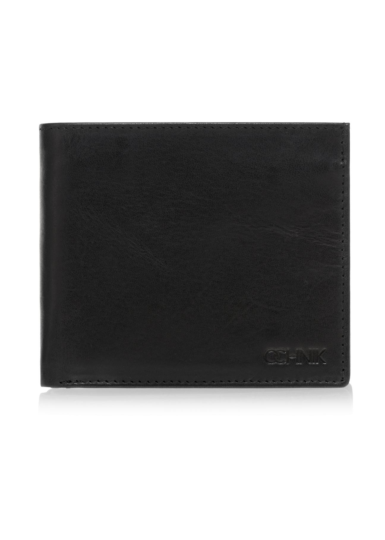 Men's black leather wallet PORMS-0547-99(W23)-01