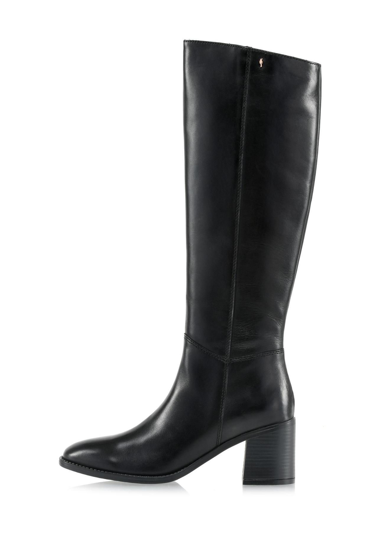 Black leather high heel boots BUTYD-1100-99(Z24)-03