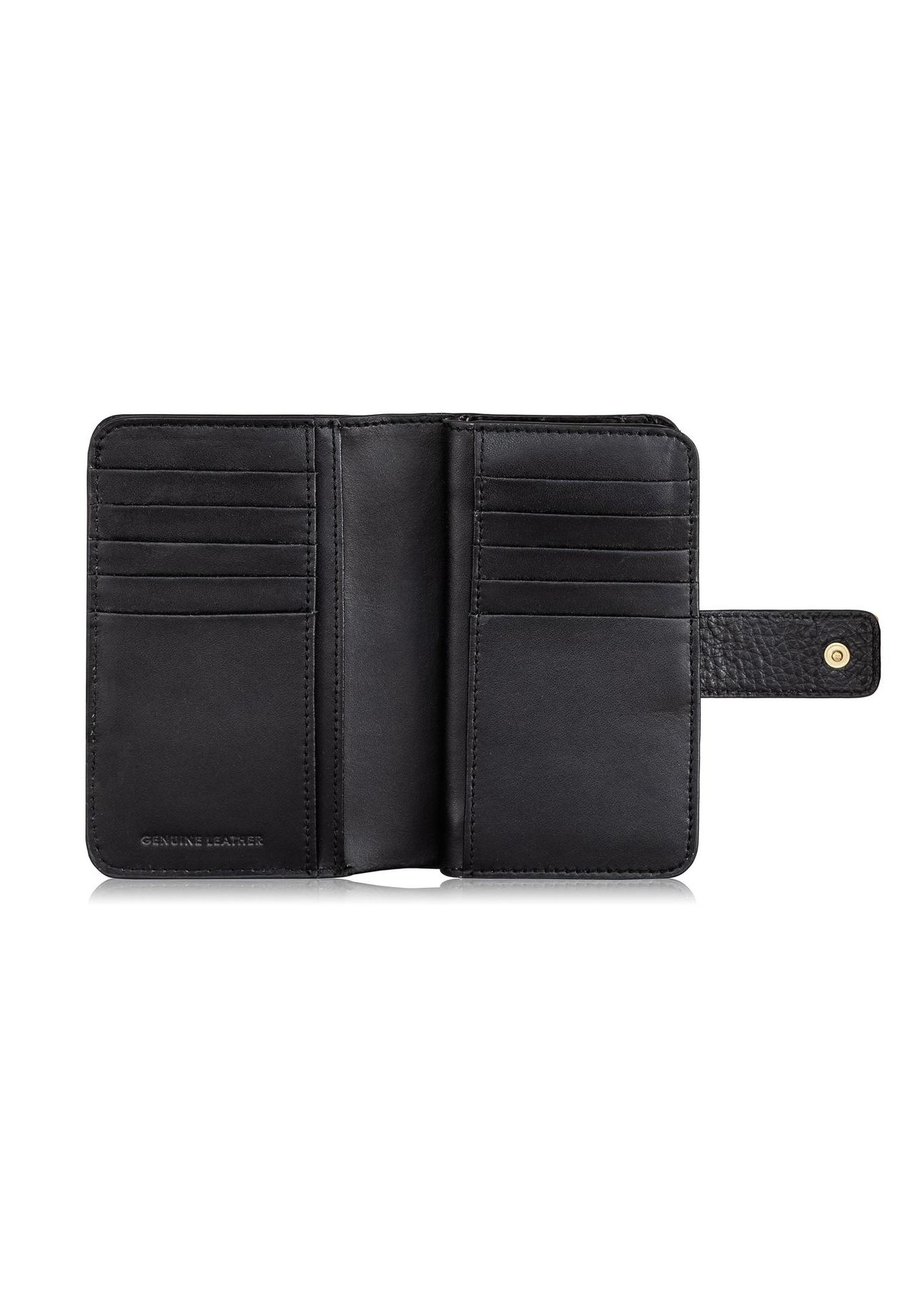 Women's black leather wallet PORES-0896-99(W24)-06