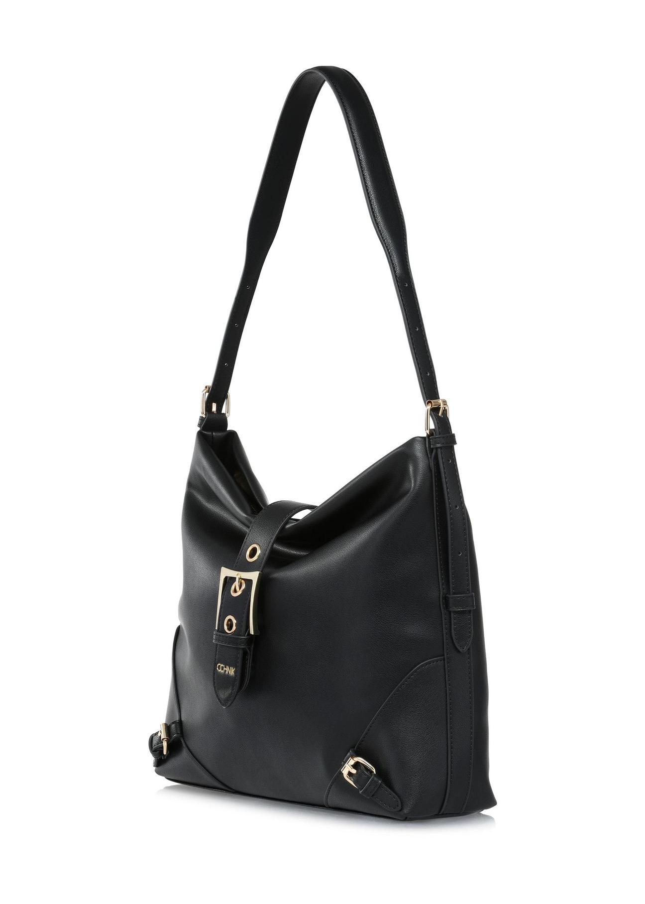 Black women's shopper bag TOREC-0950-99(Z24)-04