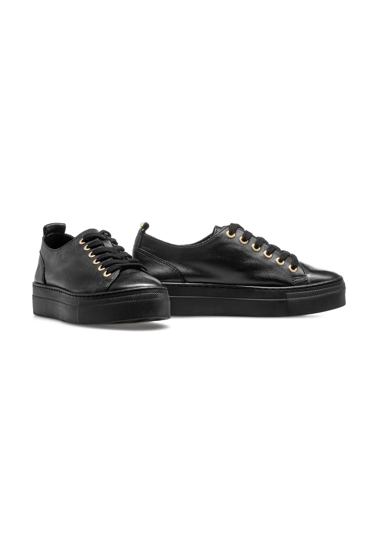 Black leather women's sneakers BUTYD-1062-98(W25)-02