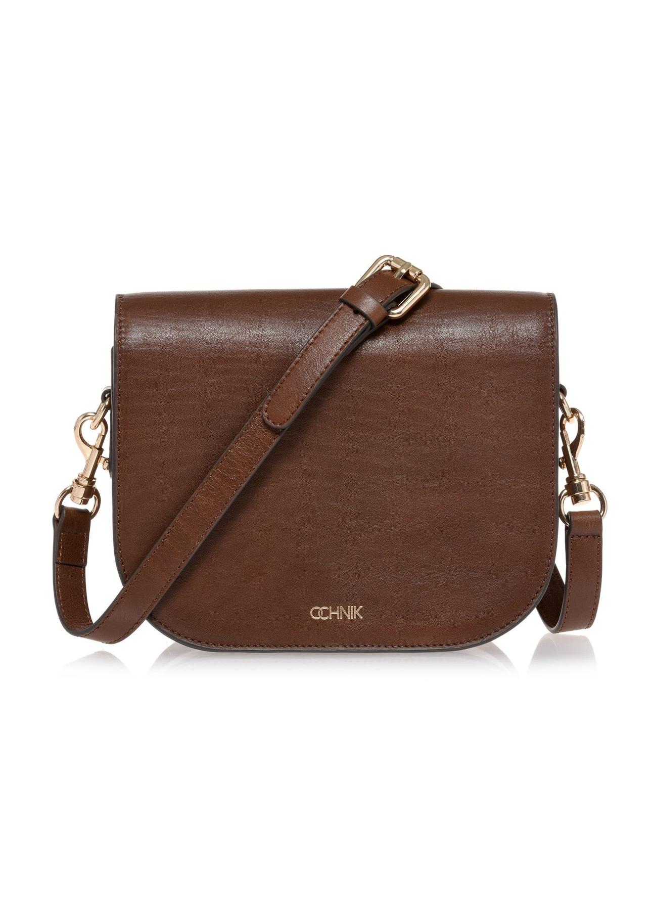 Women's brown leather postbag TORES-1003-90(W24)-01