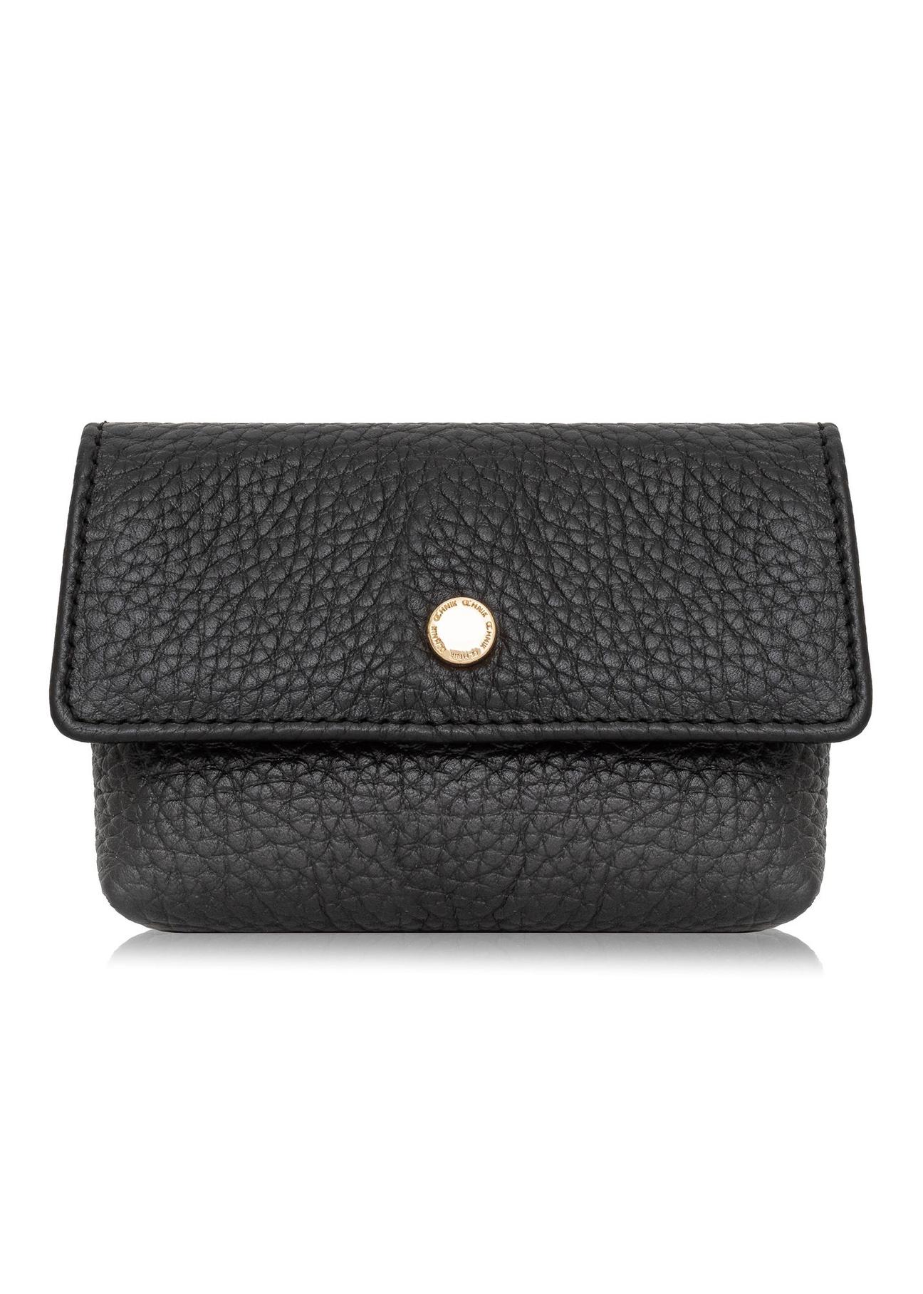 Black small leather women's wallet PORES-0895E-99(Z24)-01