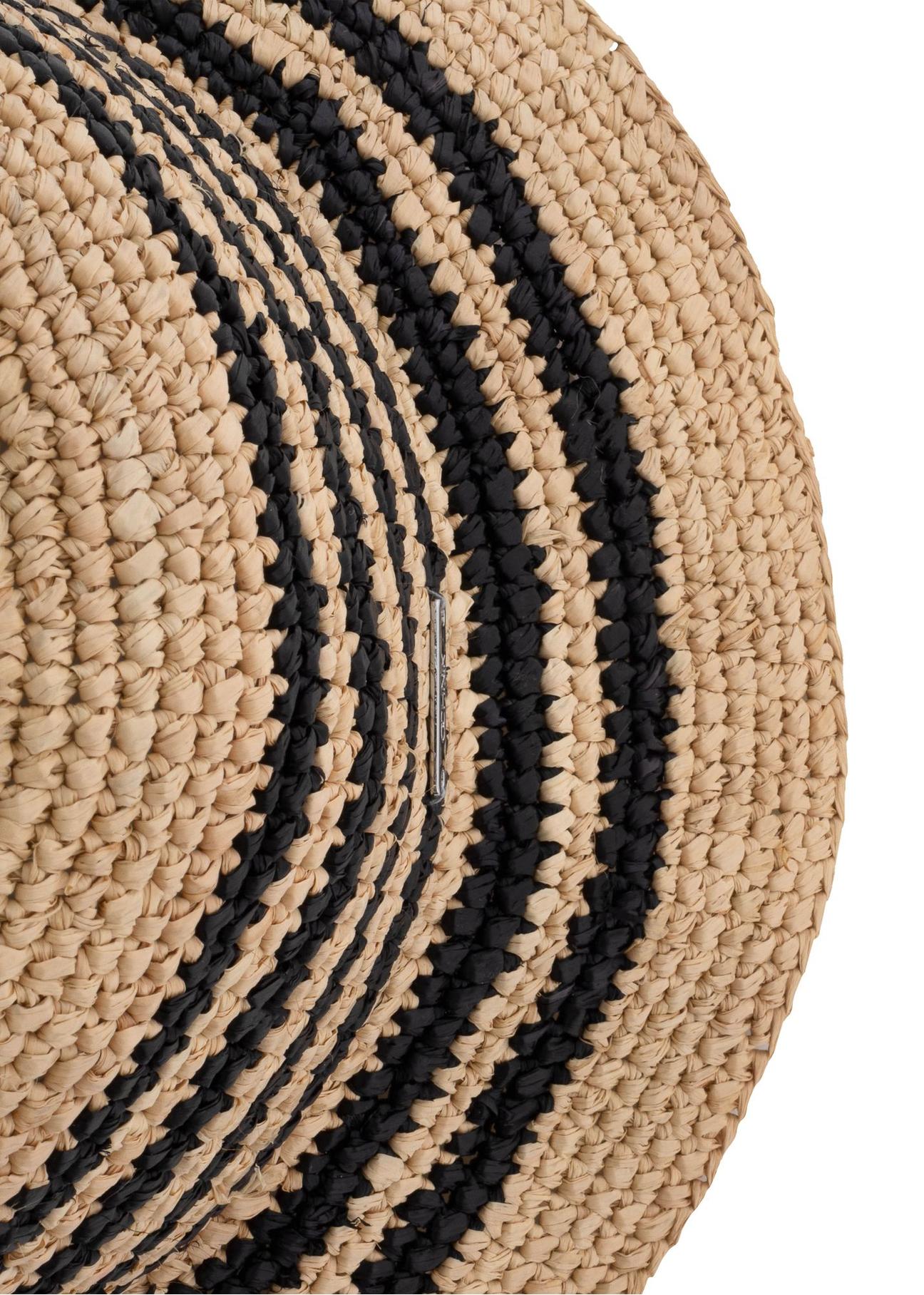 Women's straw hat with black stripes KAPDT-0036-23(W24)-02