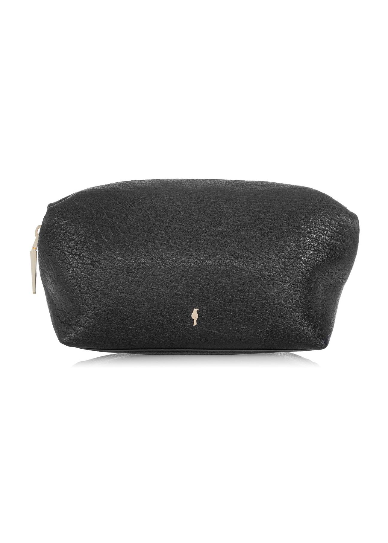 Women's black leather cosmetic bag PORES-0857-99(W23)-01