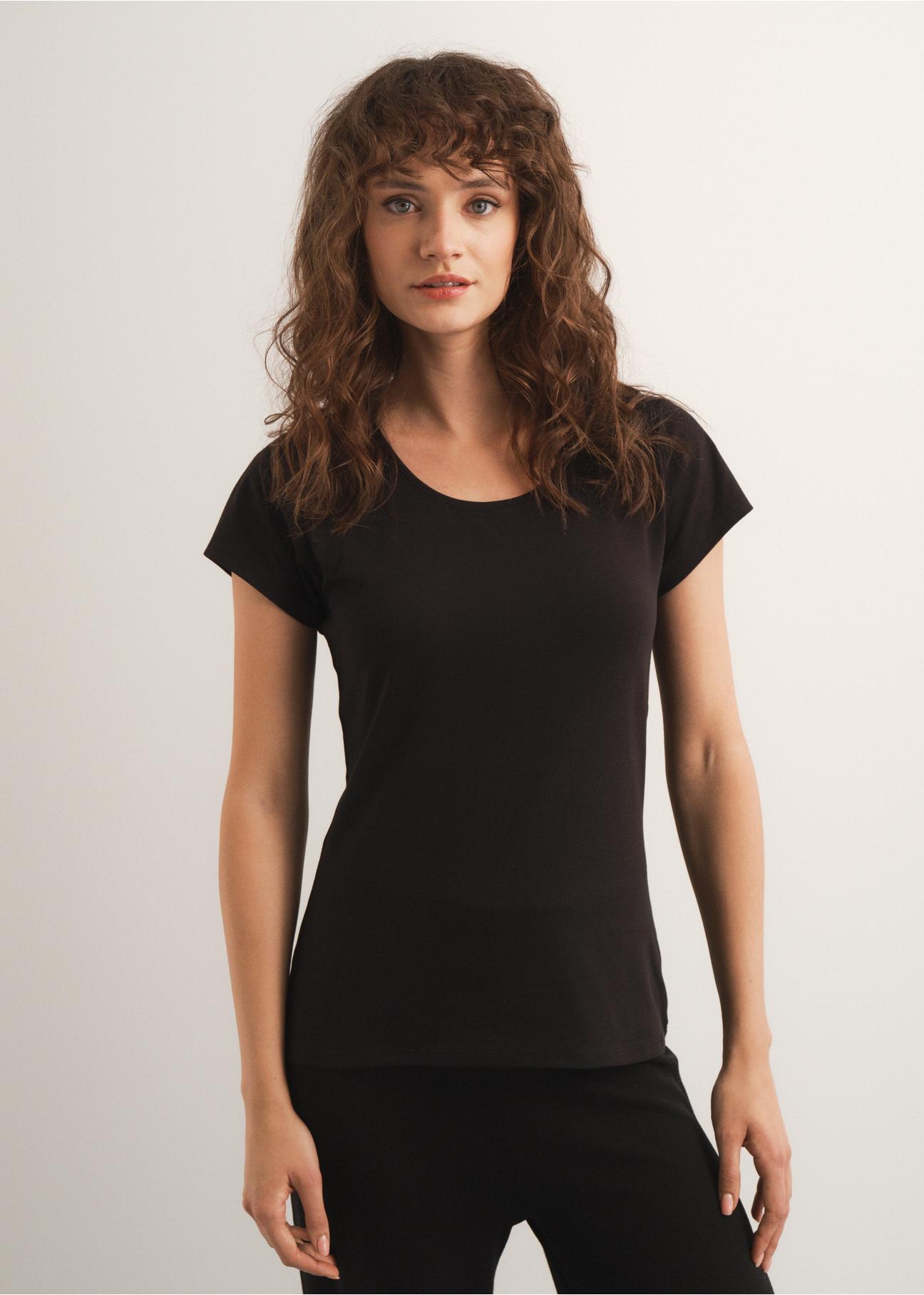 Black Women's Basic T-shirt TSHDT-0111-99(KS)-01