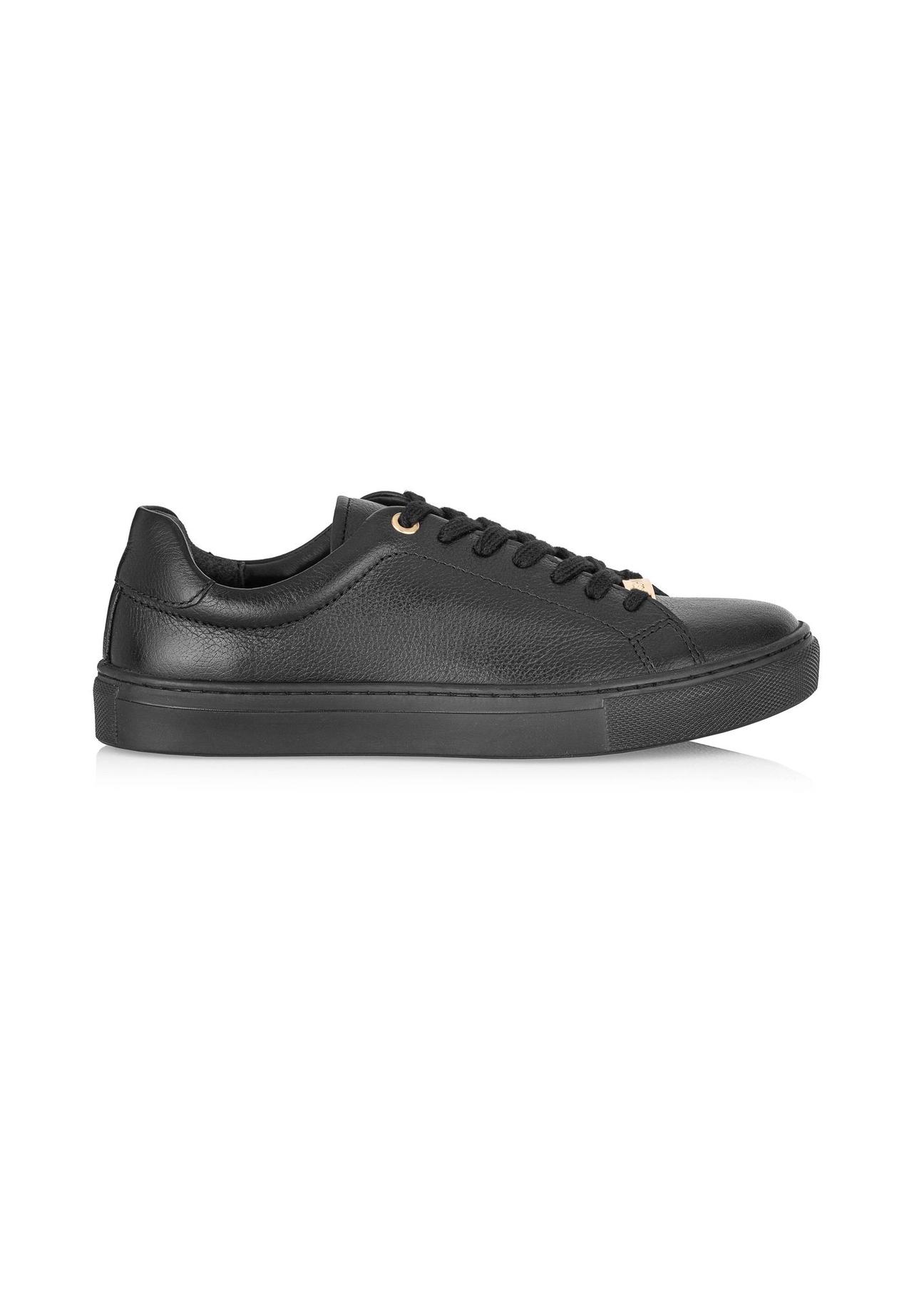 Black leather women's sneakers BUTYD-1068-99(Z24)-03