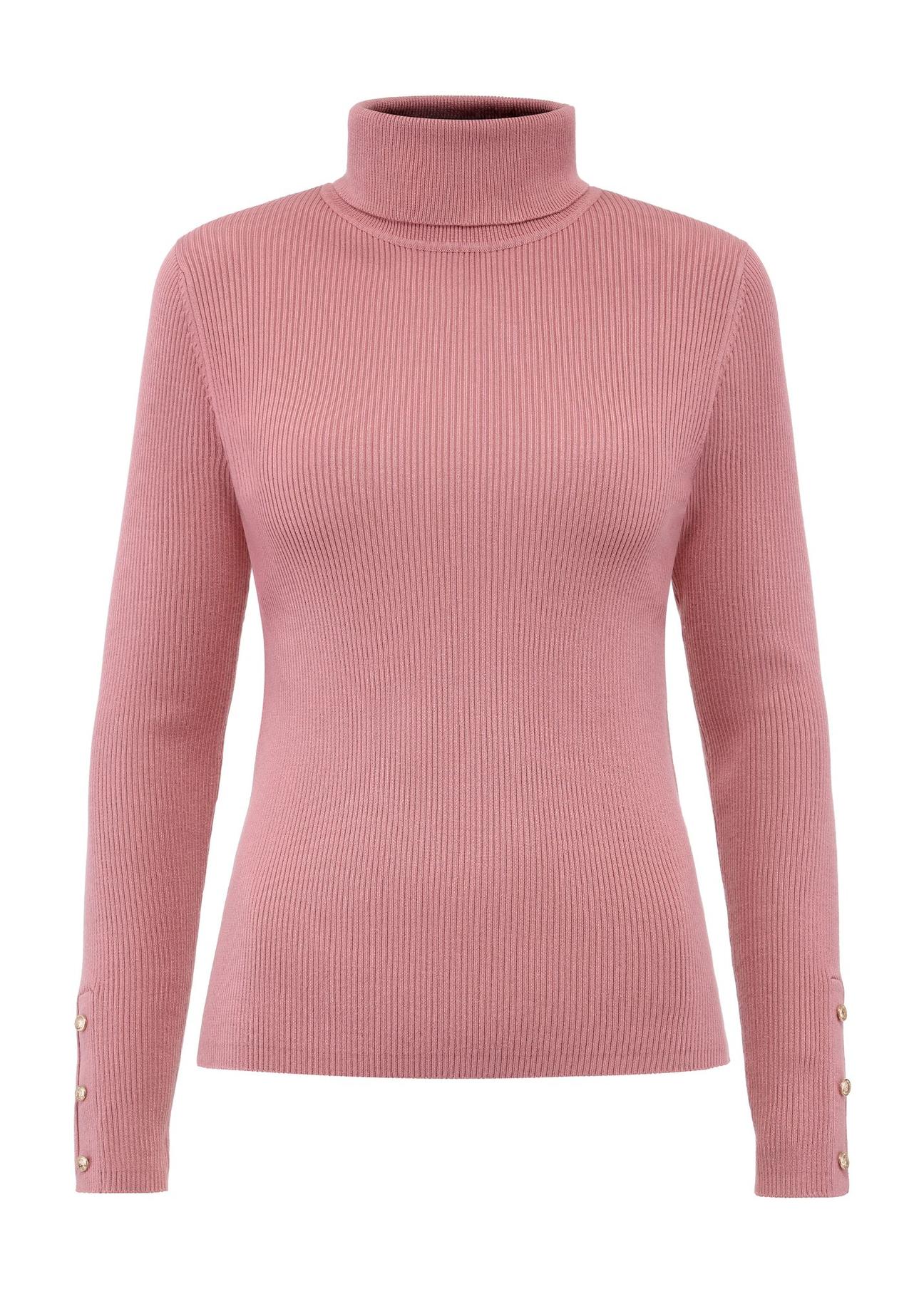 Pink women's turtleneck sweater SWEDT-0209-32(Z24)-04