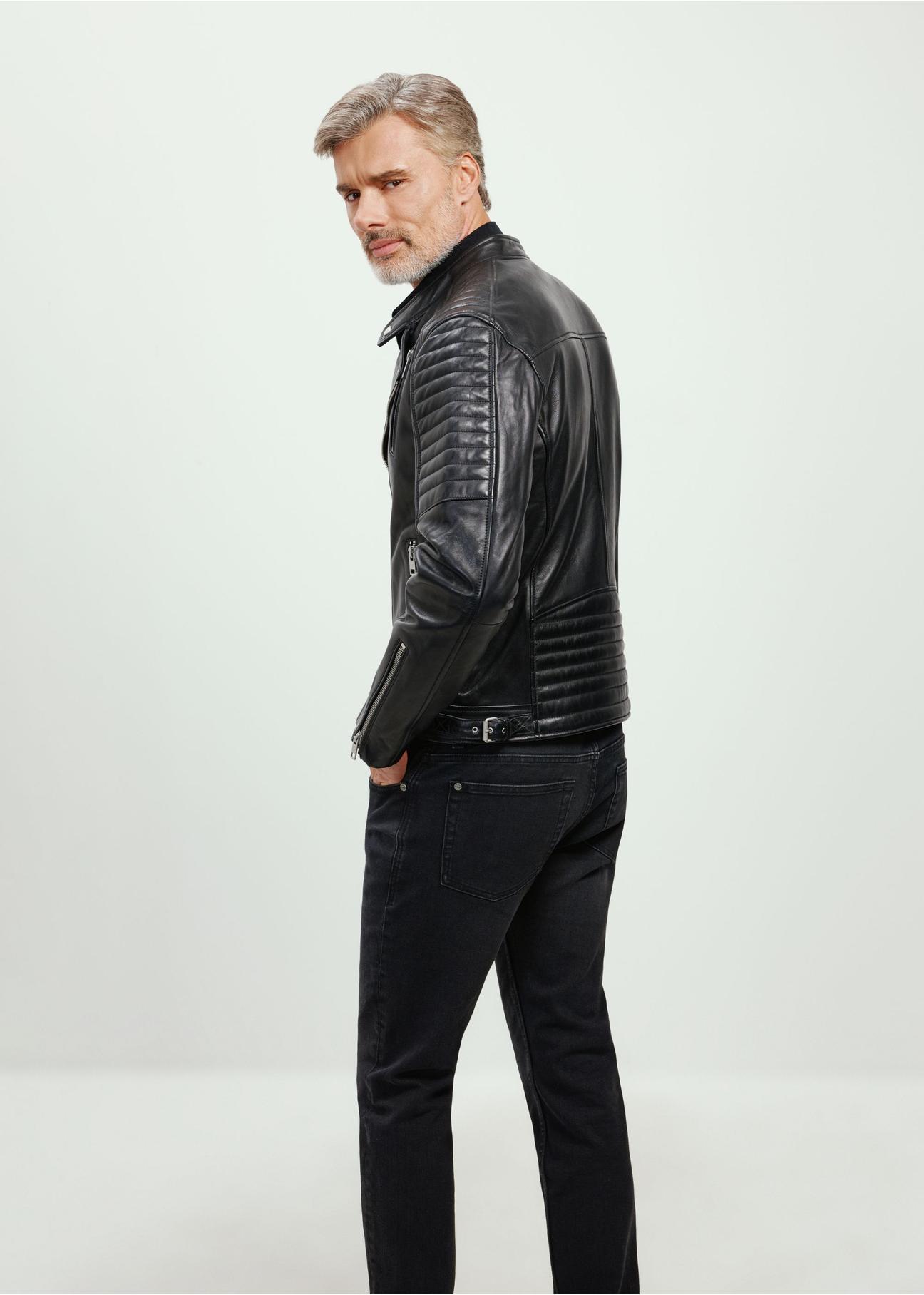 Men's leather biker jacket KURMS-0179-5427(KS)-08