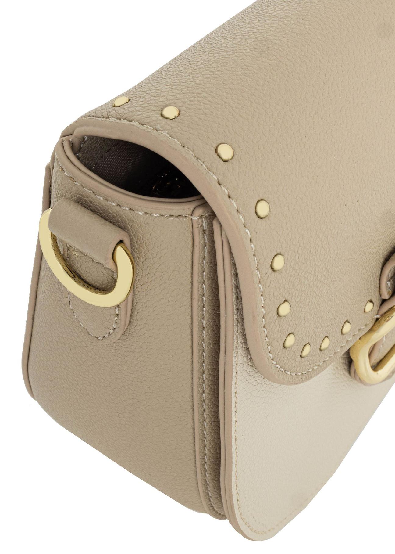 Cream women's messenger bag with studs TOREC-0880A-81(W25)-06