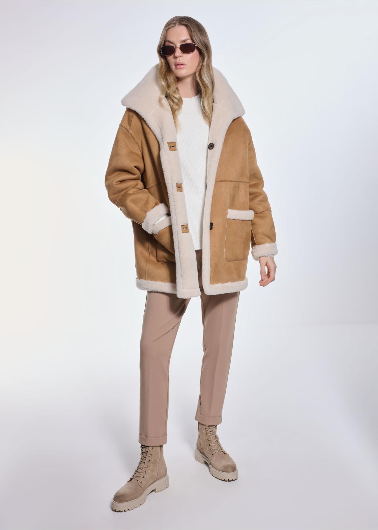 Women's double-sided sheepskin coat KOZDP-0009-24(Z24)-03