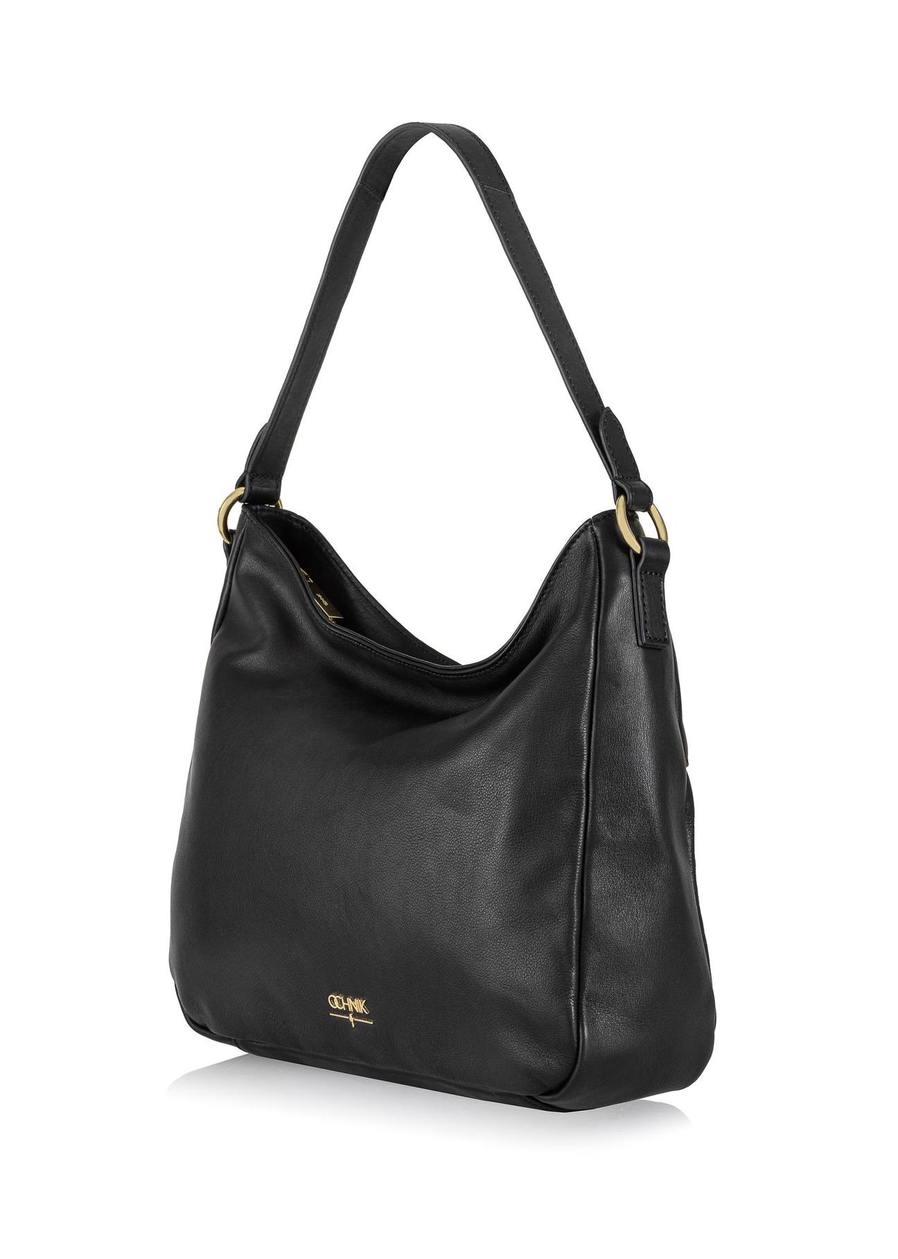 Black leather women's hobo handbag TORES-0937-99(Z24)-02