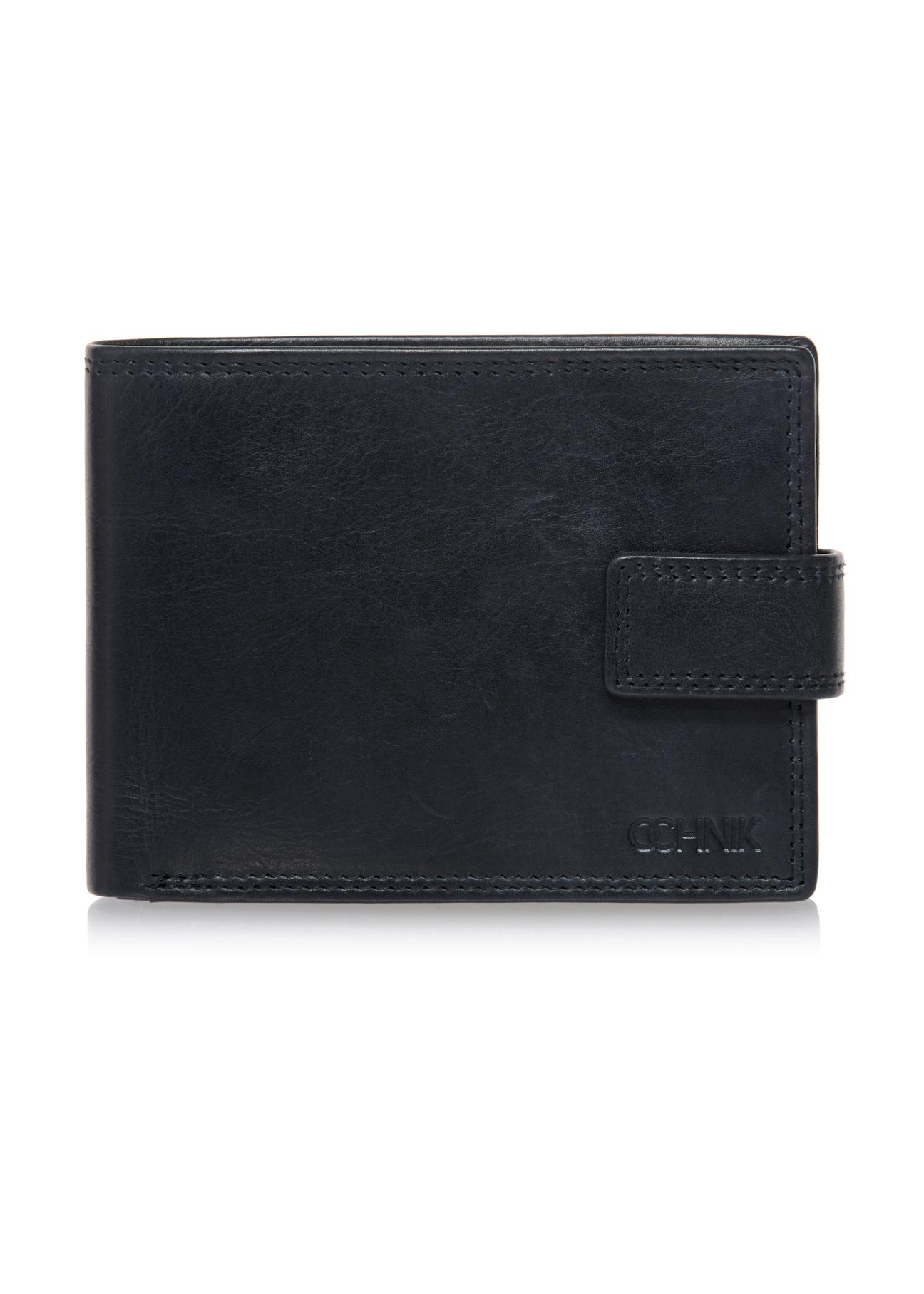 Men's navy blue leather wallet PORMS-0465A-69(W23)-01