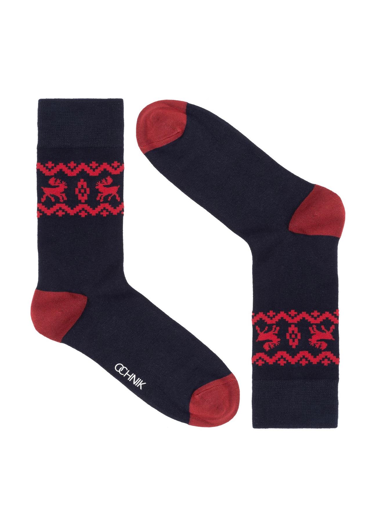 Navy blue men's socks SKAMT-0184-69(Z23)-01