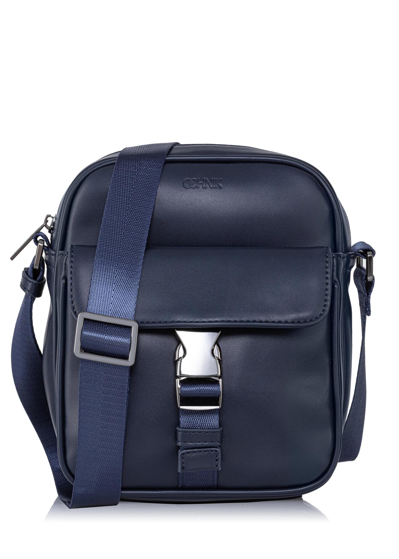 Navy blue men's bag with pocket TORMN-0290-69(W23)-01