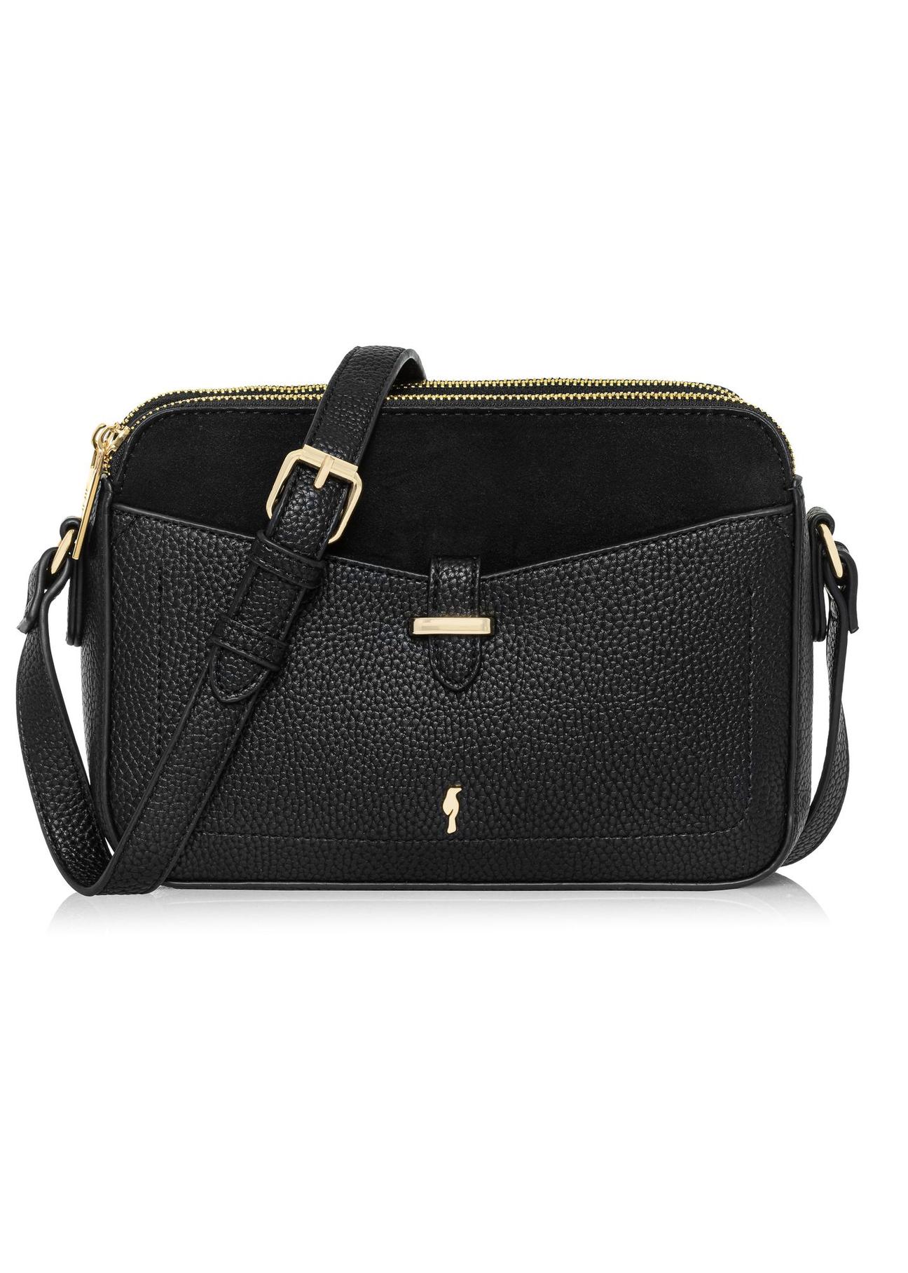 Black women's handbag with strap TOREC-0830A-99(W25)-01