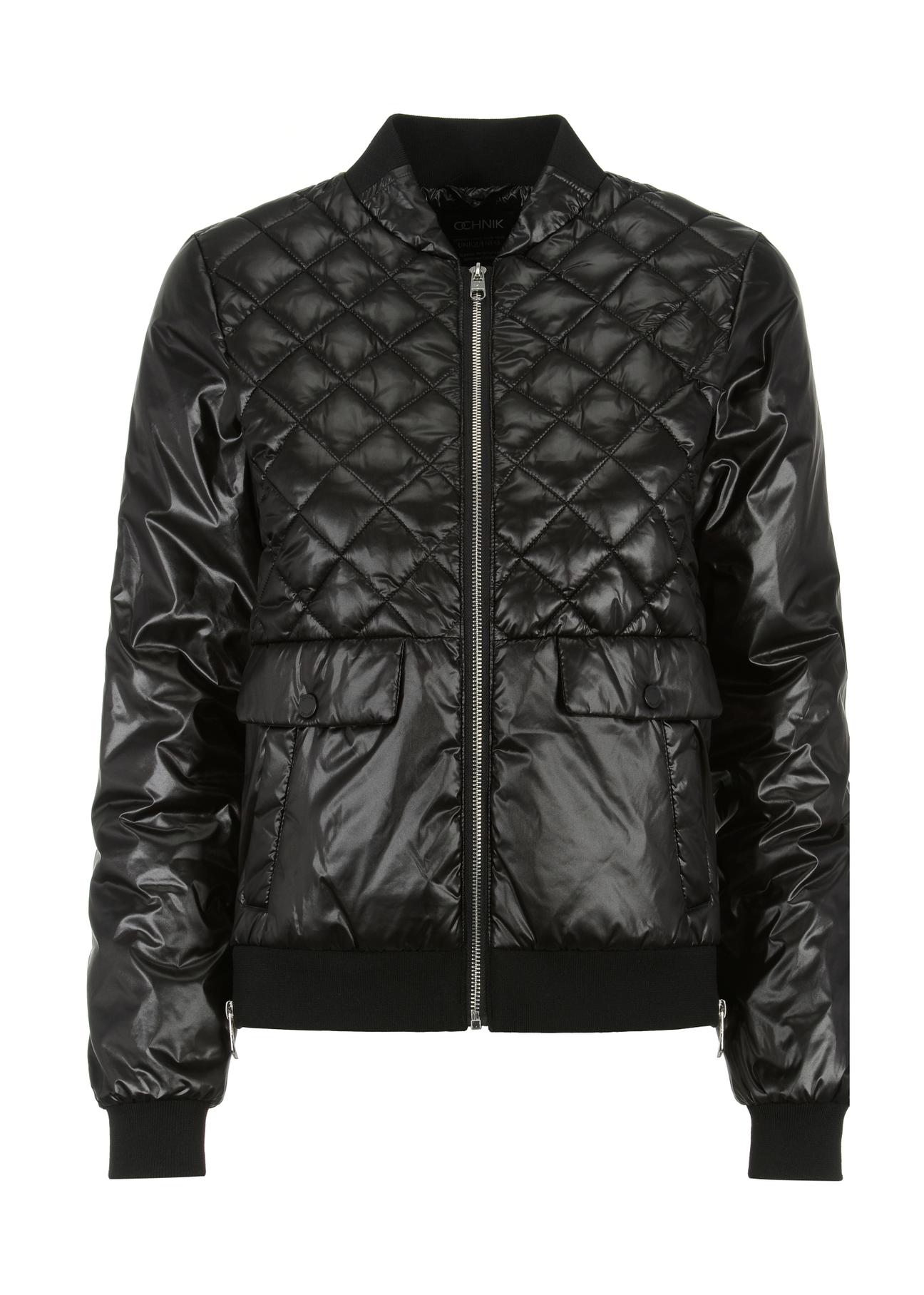 Women's black quilted jacket KURDT-0418-99(W23)-03