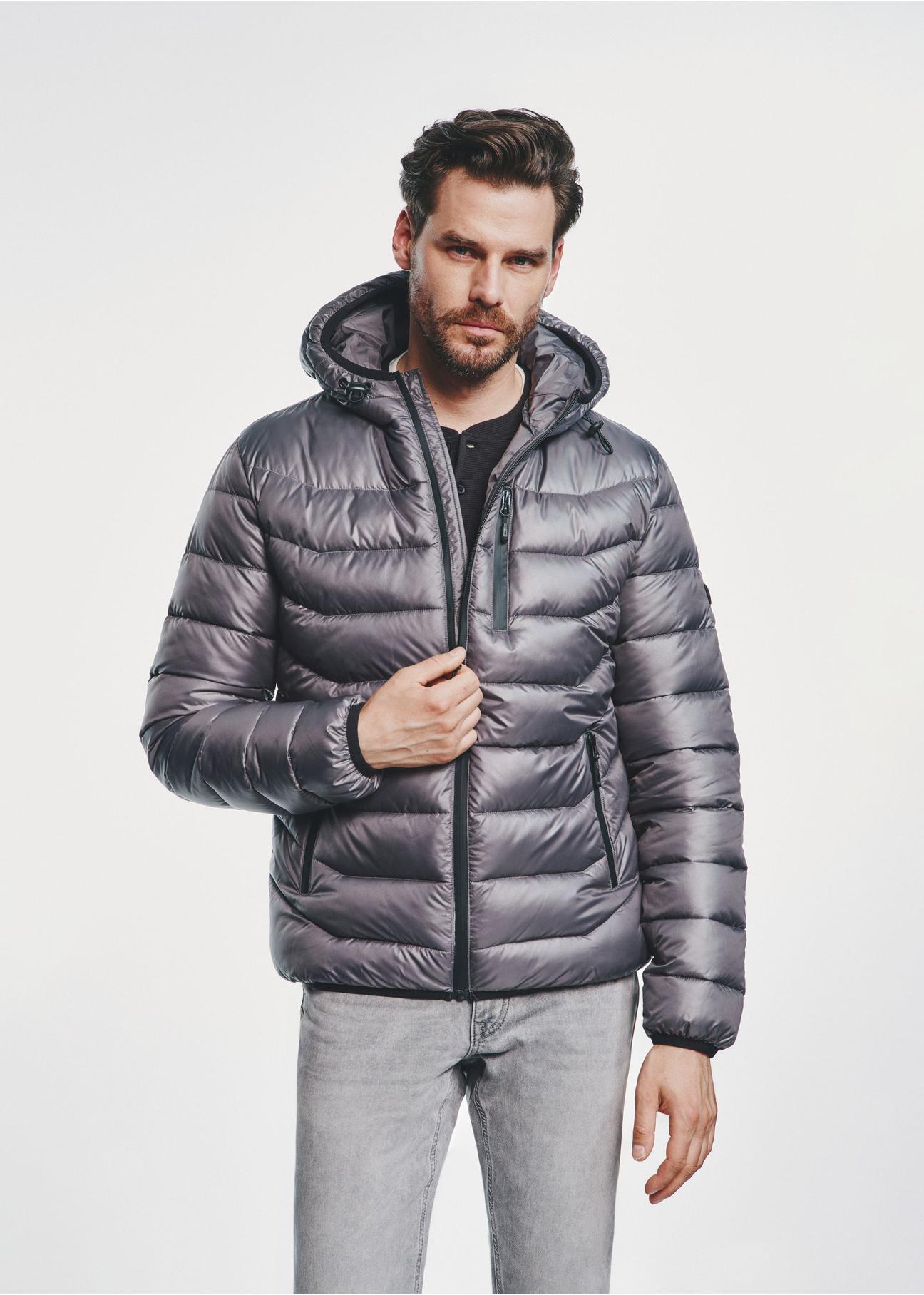 Men's grey winter jacket KURMT-0249-91(Z24) pic. 3