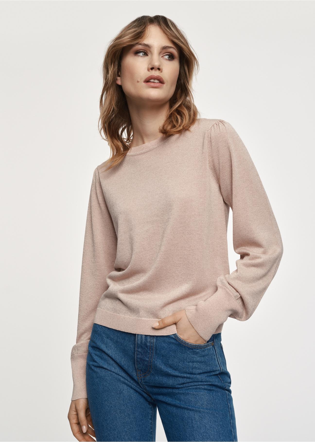 Light pink shiny sweater for women SWEDT-0182-34(Z23)-01