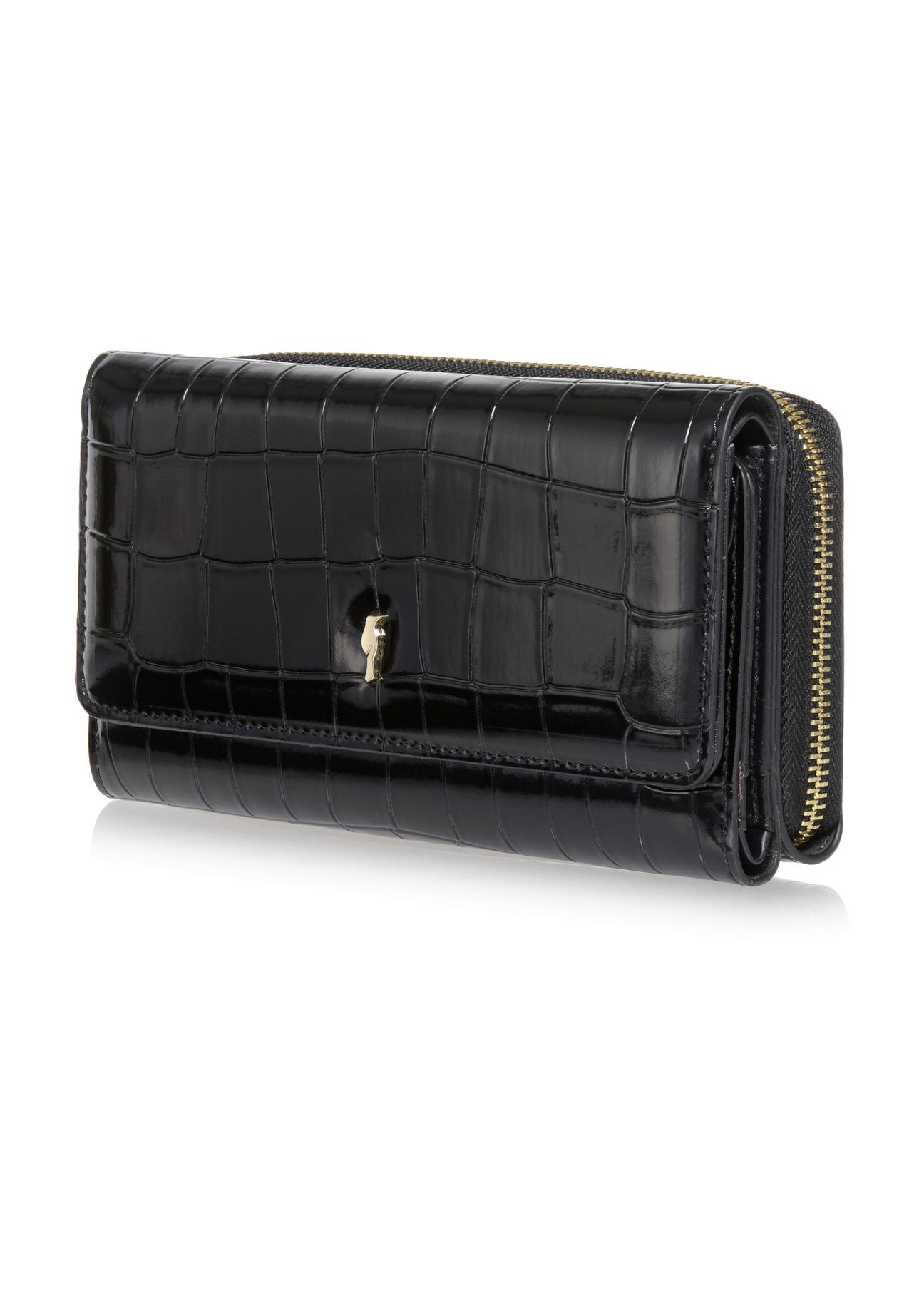 Large black croco women's wallet POREC-0351-97(Z24)-03