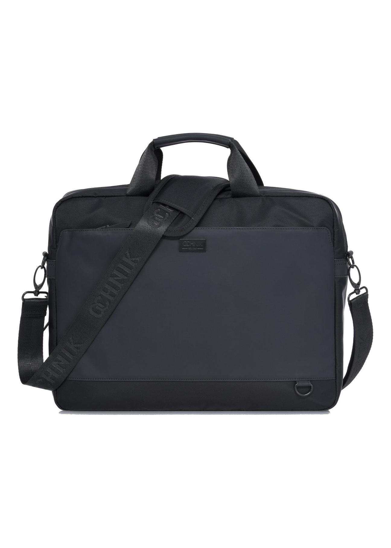 Black men's briefcase with laptop pocket TORMN-0312A-99(Z24)-01