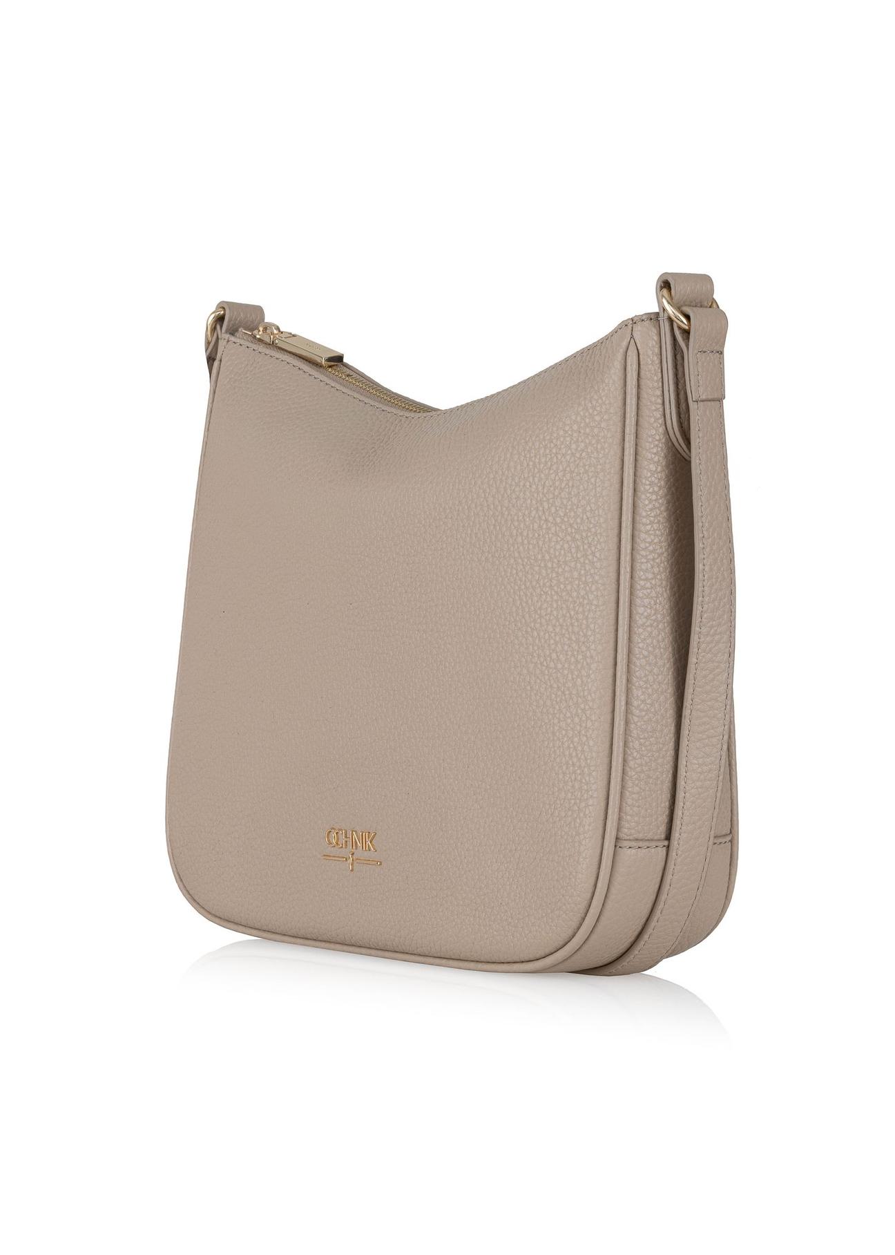 Beige leather women's shoulder bag TORES-1041-81(Z24)-04