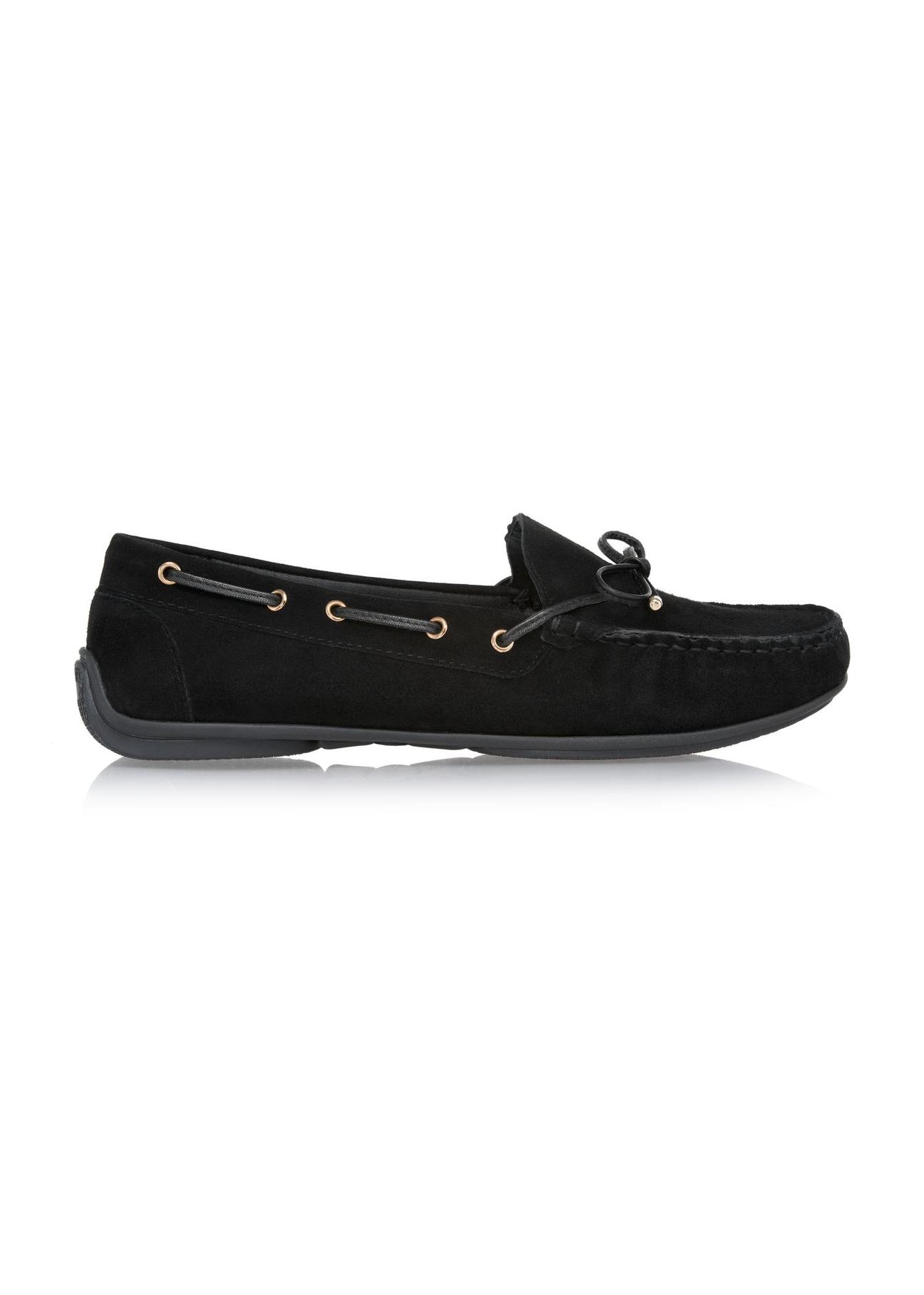 Women's black leather half shoes BUTYD-1053-99(W24)-01