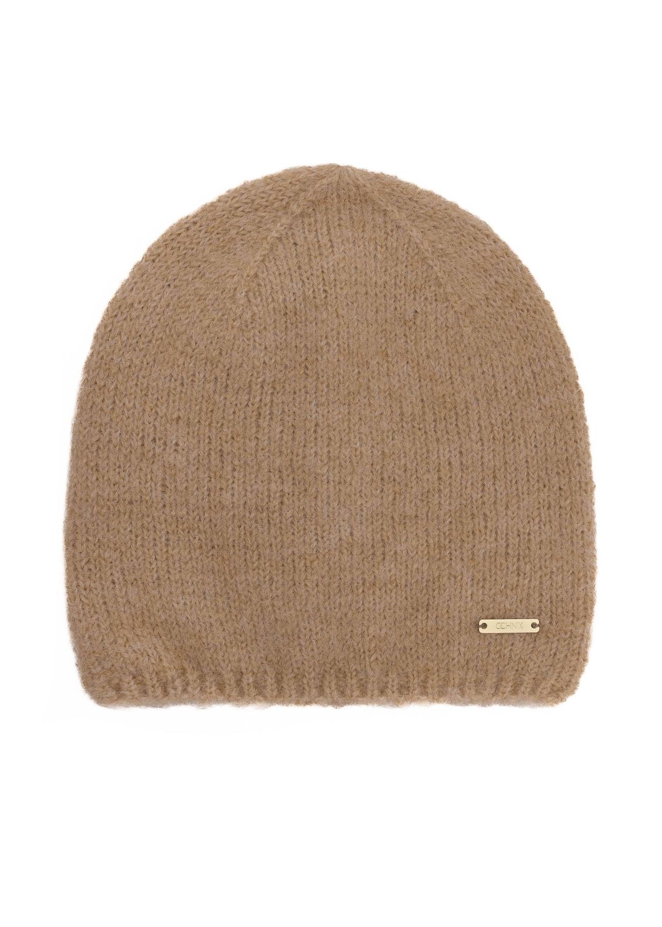 Beige winter women's hat CZADT-0199-82(Z24)-01