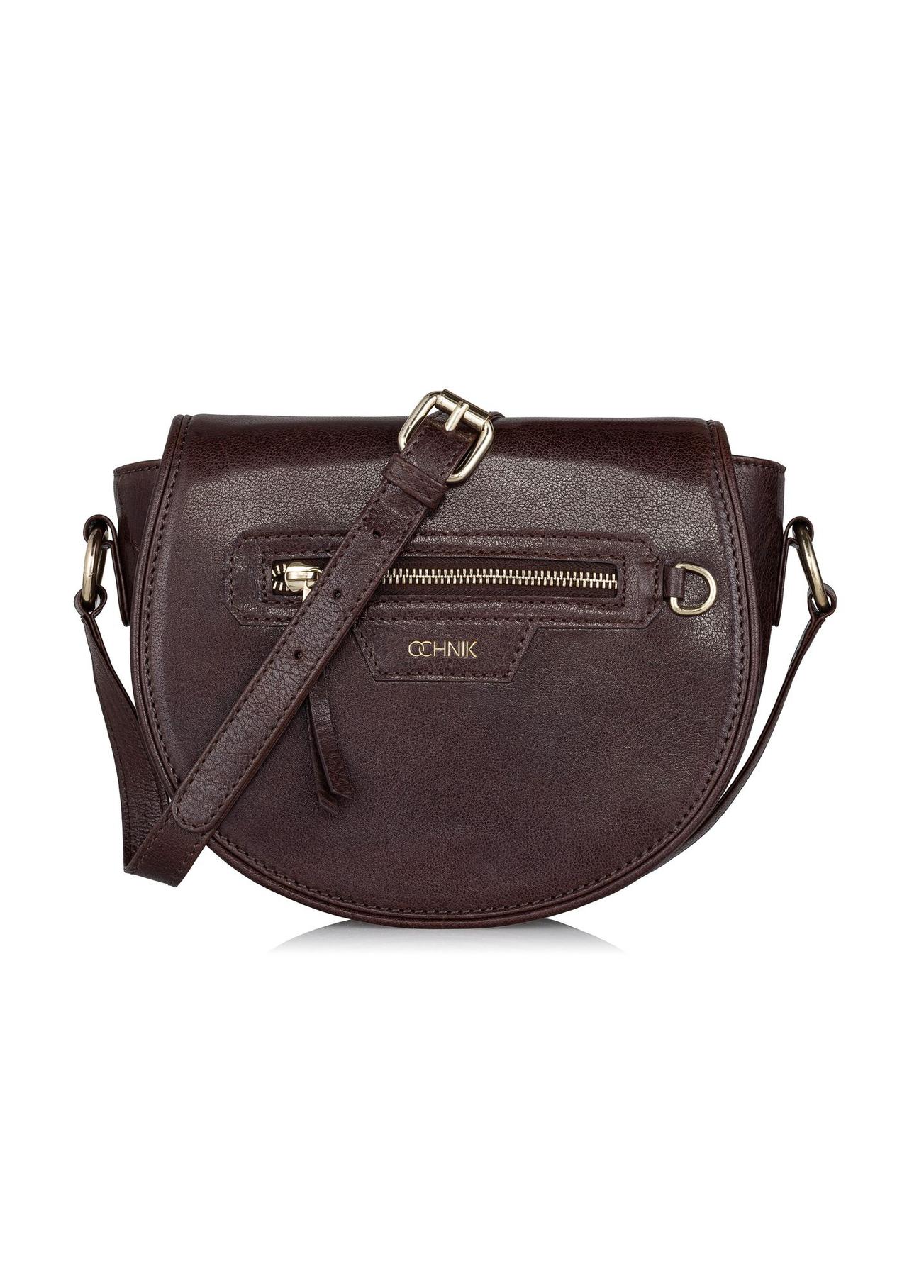 Women's brown leather postbag TORES-1009-90(W24)-01