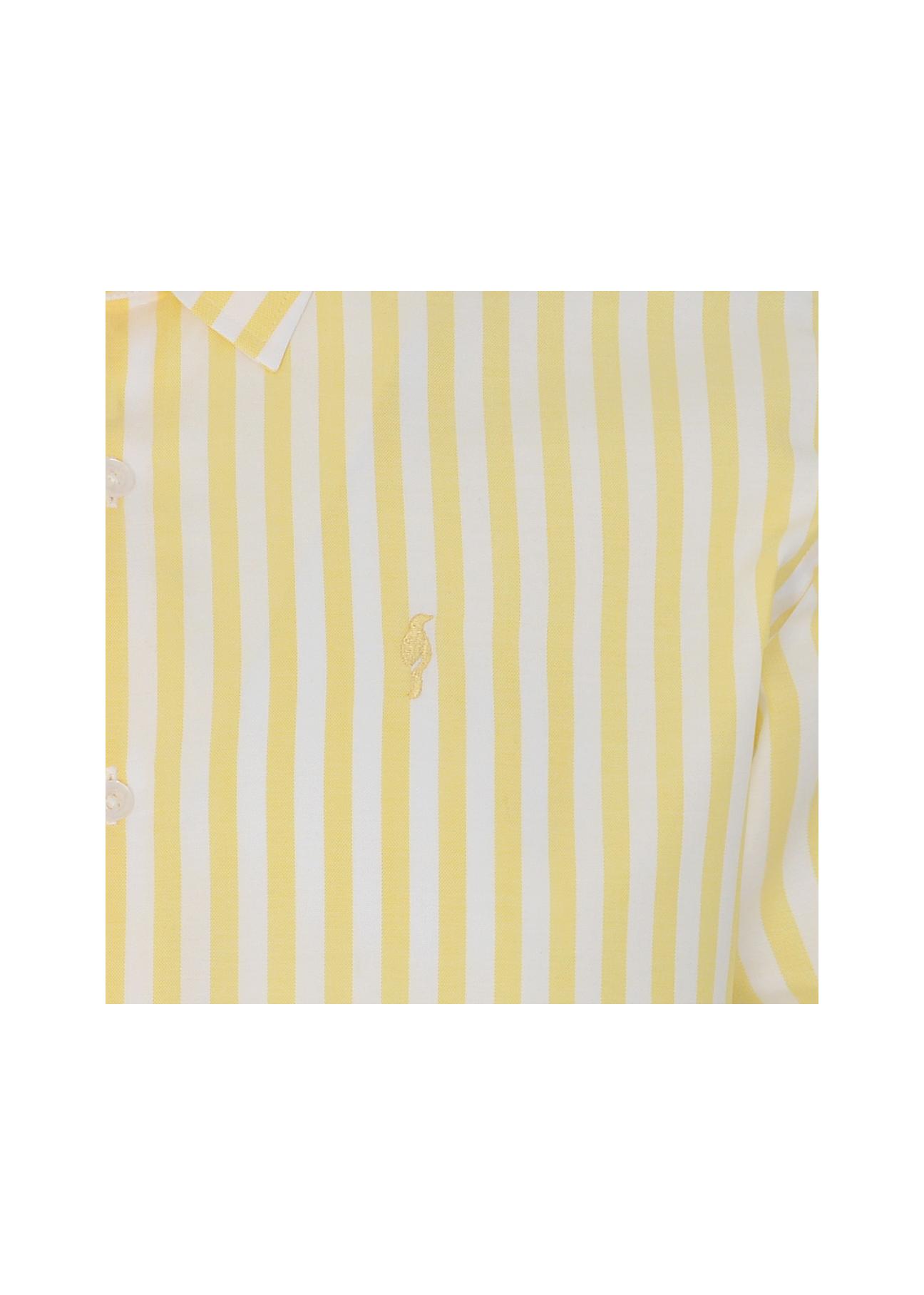 Men's yellow striped shirt KOSMT-0284-21(W23)-05