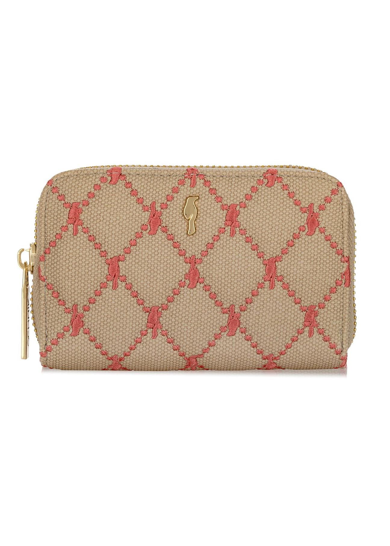 Beige quilted women's wallet POREC-0382-15(W24)-01