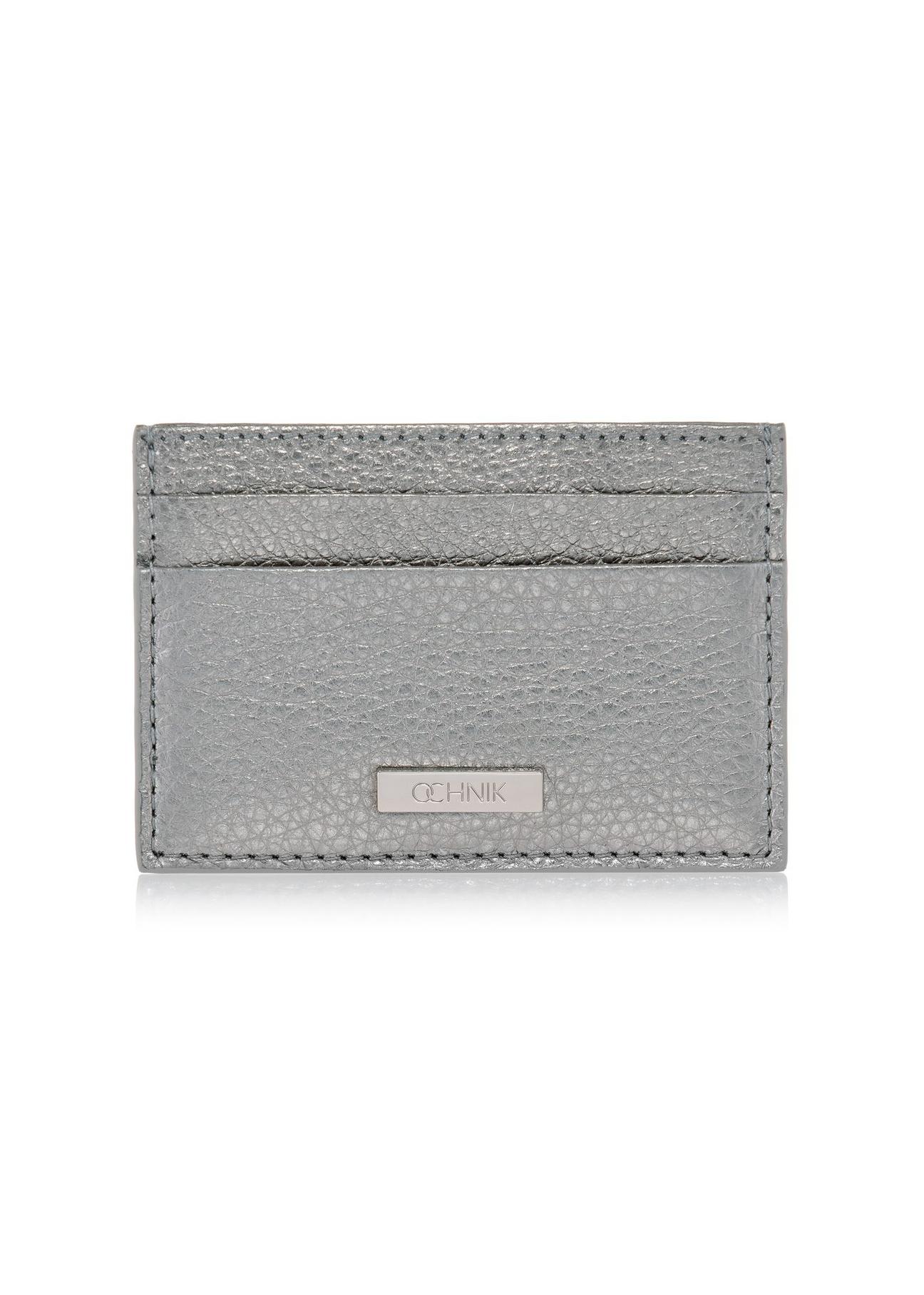 Silver leather card case PORES-0835-92(W23)-01