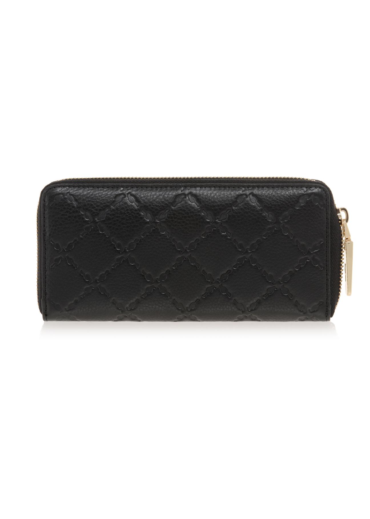 Large black ladies wallet with embossing PORES-0881-99(Z23)-02