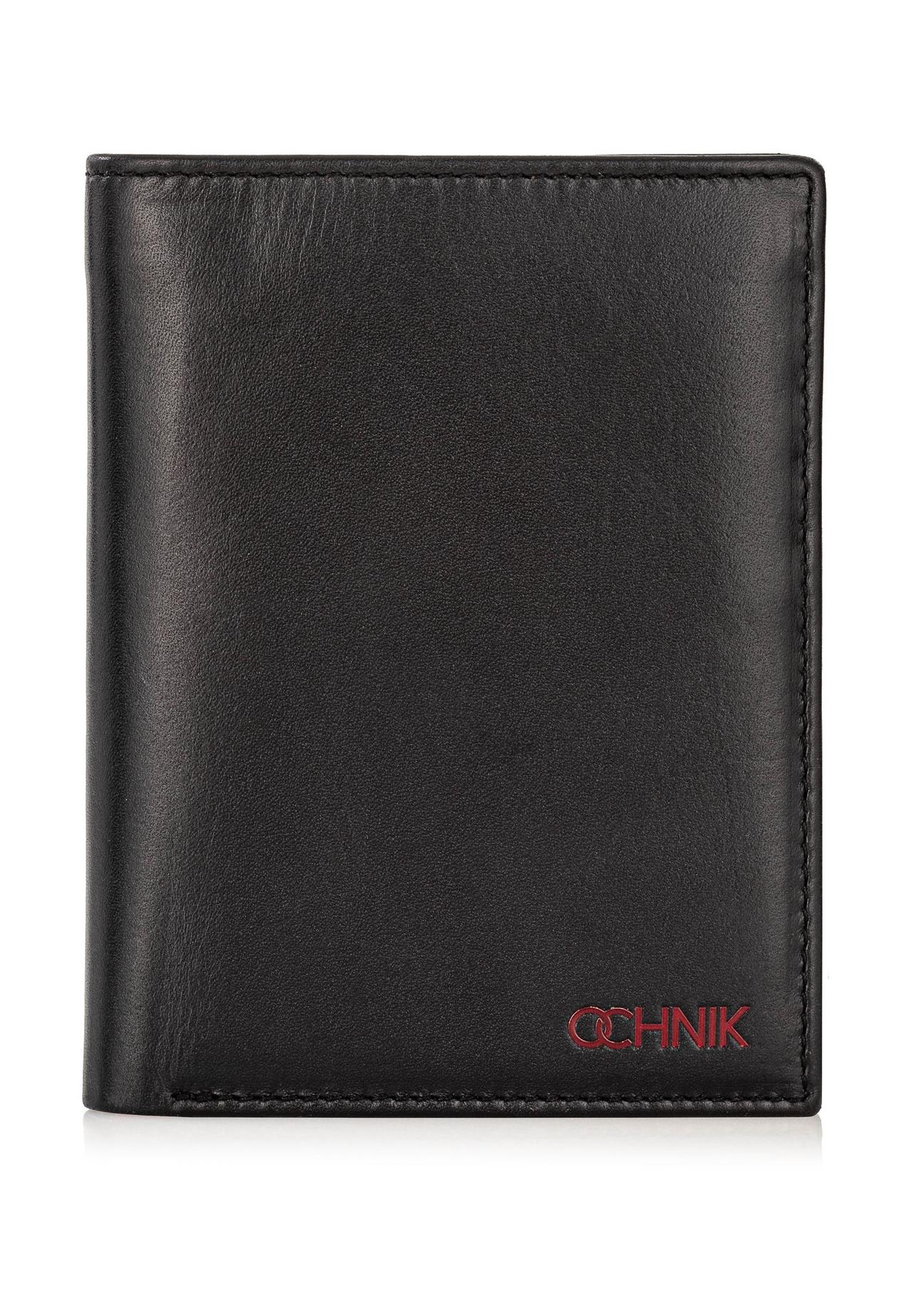 Black leather men's wallet PORMS-0627-98(Z24)-01