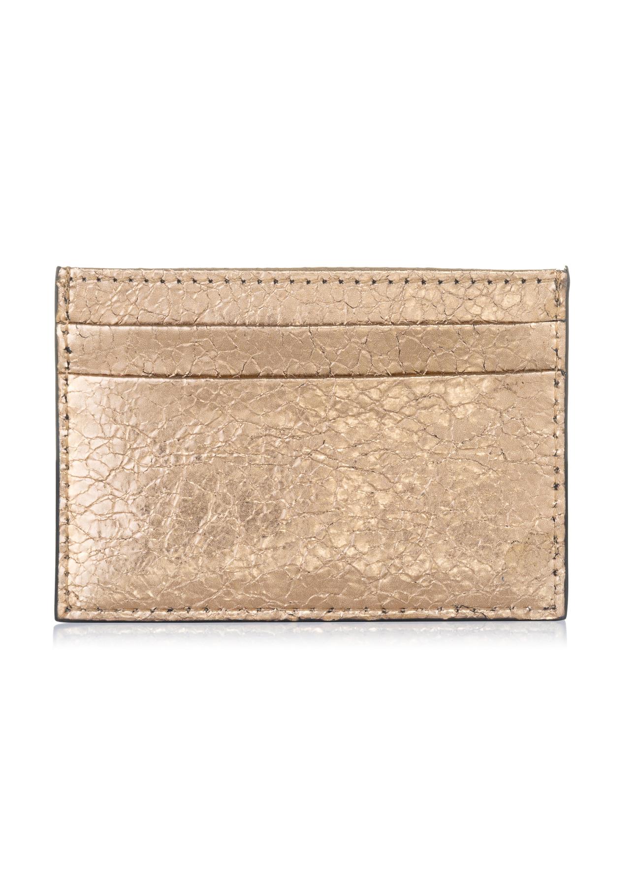 Gold leather card case PORES-0835A-28(W23)-03